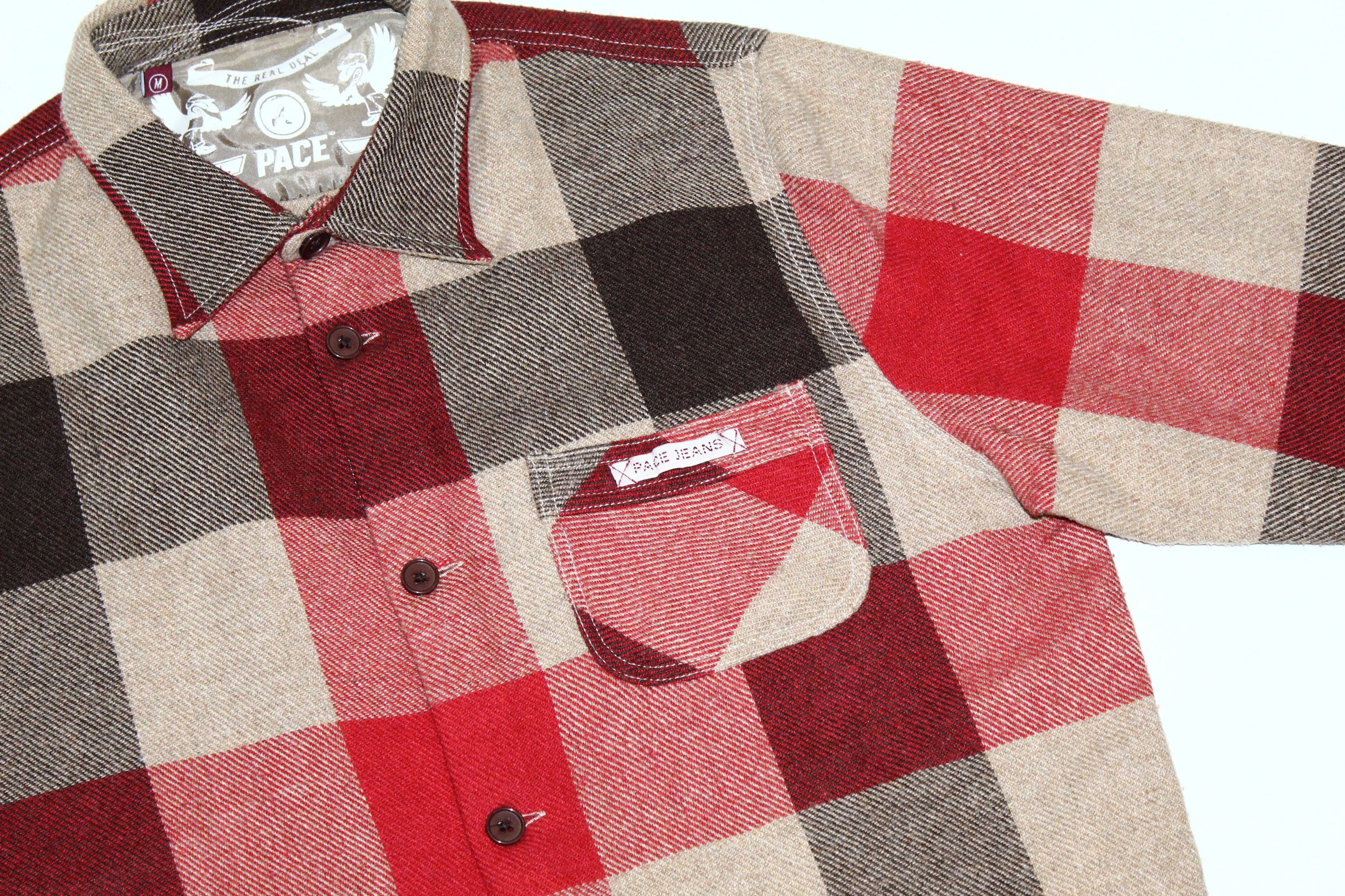 Nudie Jeans PACE! plaid woven cotton Lumberjack overshirt patch pockets Size US M / EU 48-50 / 2 - 5 Thumbnail