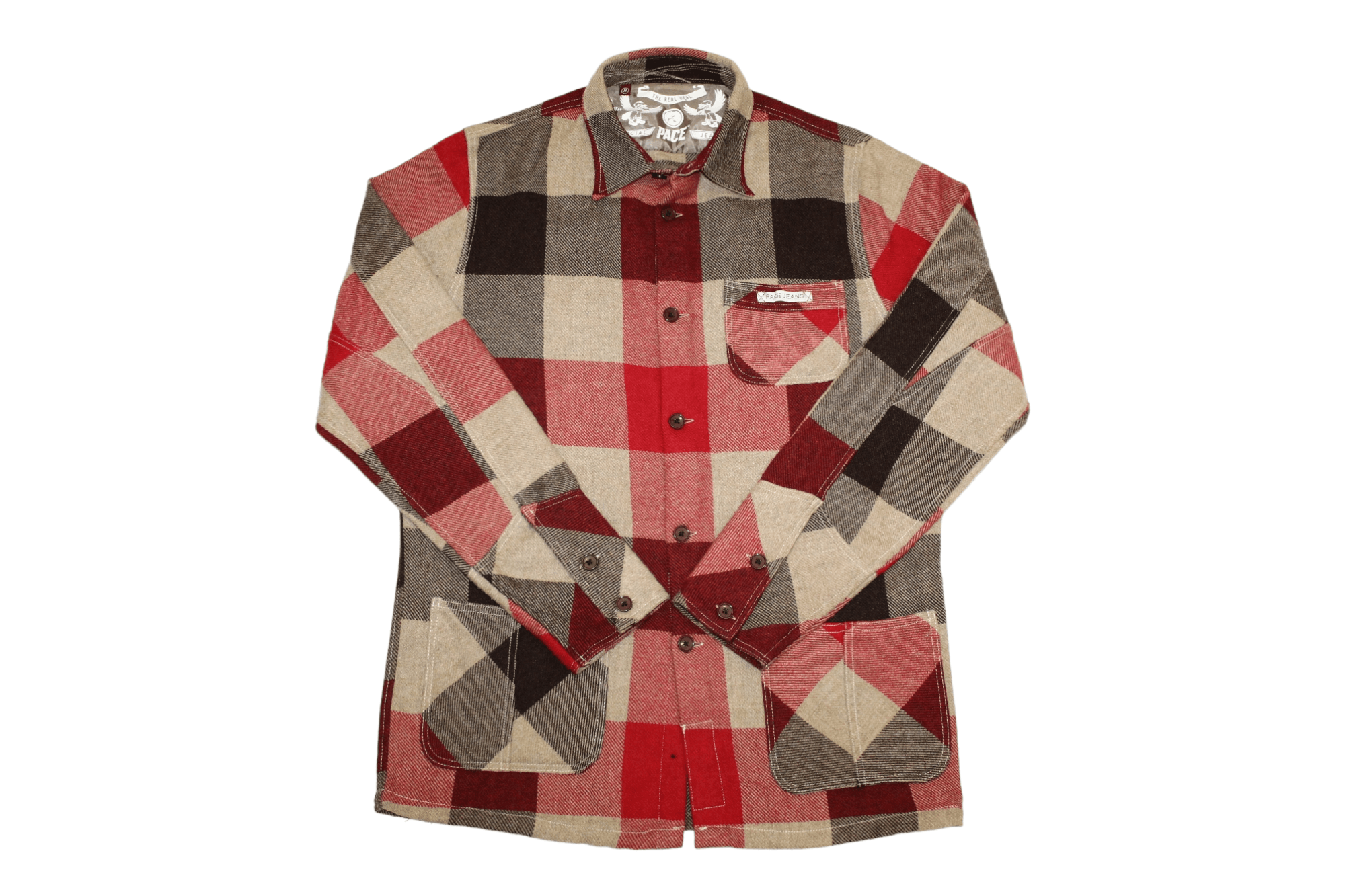 Nudie Jeans PACE! plaid woven cotton Lumberjack overshirt patch pockets Size US M / EU 48-50 / 2 - 1 Thumbnail