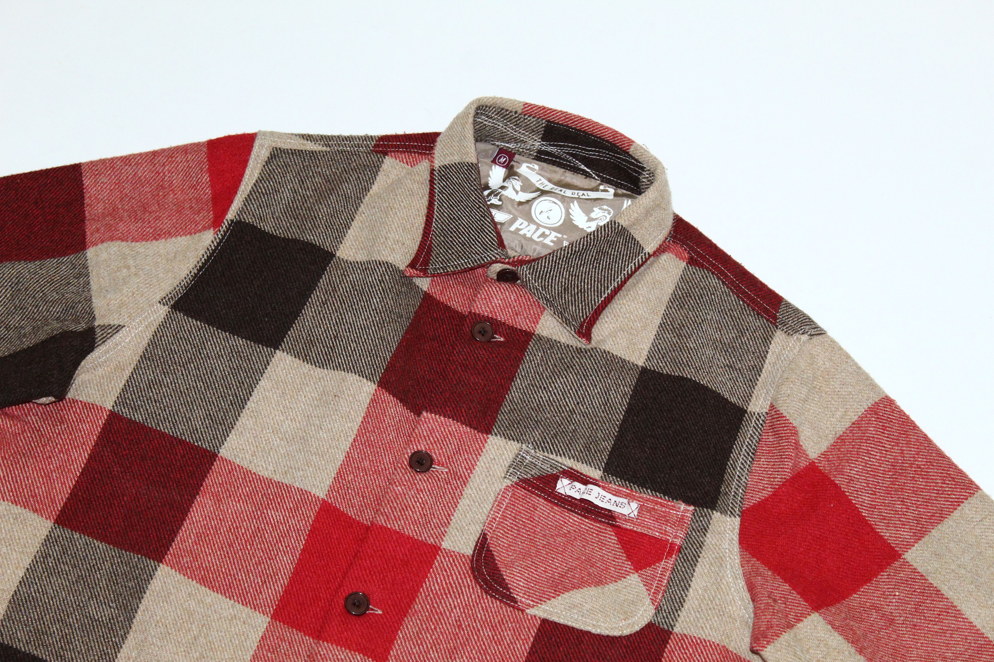 Nudie Jeans PACE! plaid woven cotton Lumberjack overshirt patch pockets Size US M / EU 48-50 / 2 - 4 Thumbnail
