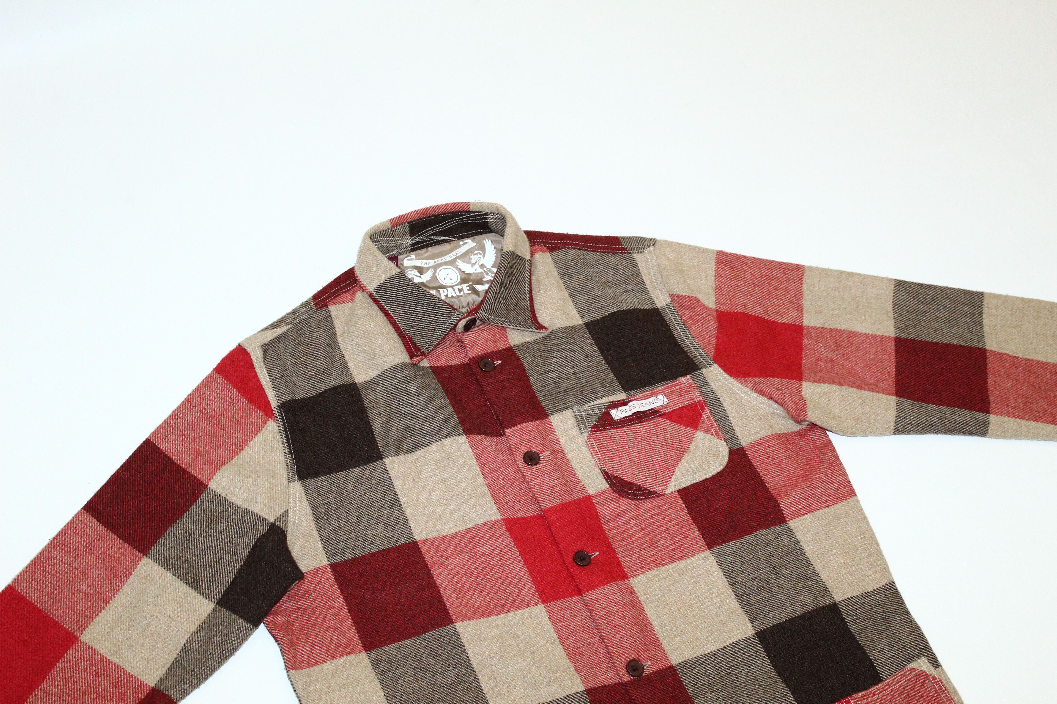 Nudie Jeans PACE! plaid woven cotton Lumberjack overshirt patch pockets Size US M / EU 48-50 / 2 - 3 Thumbnail