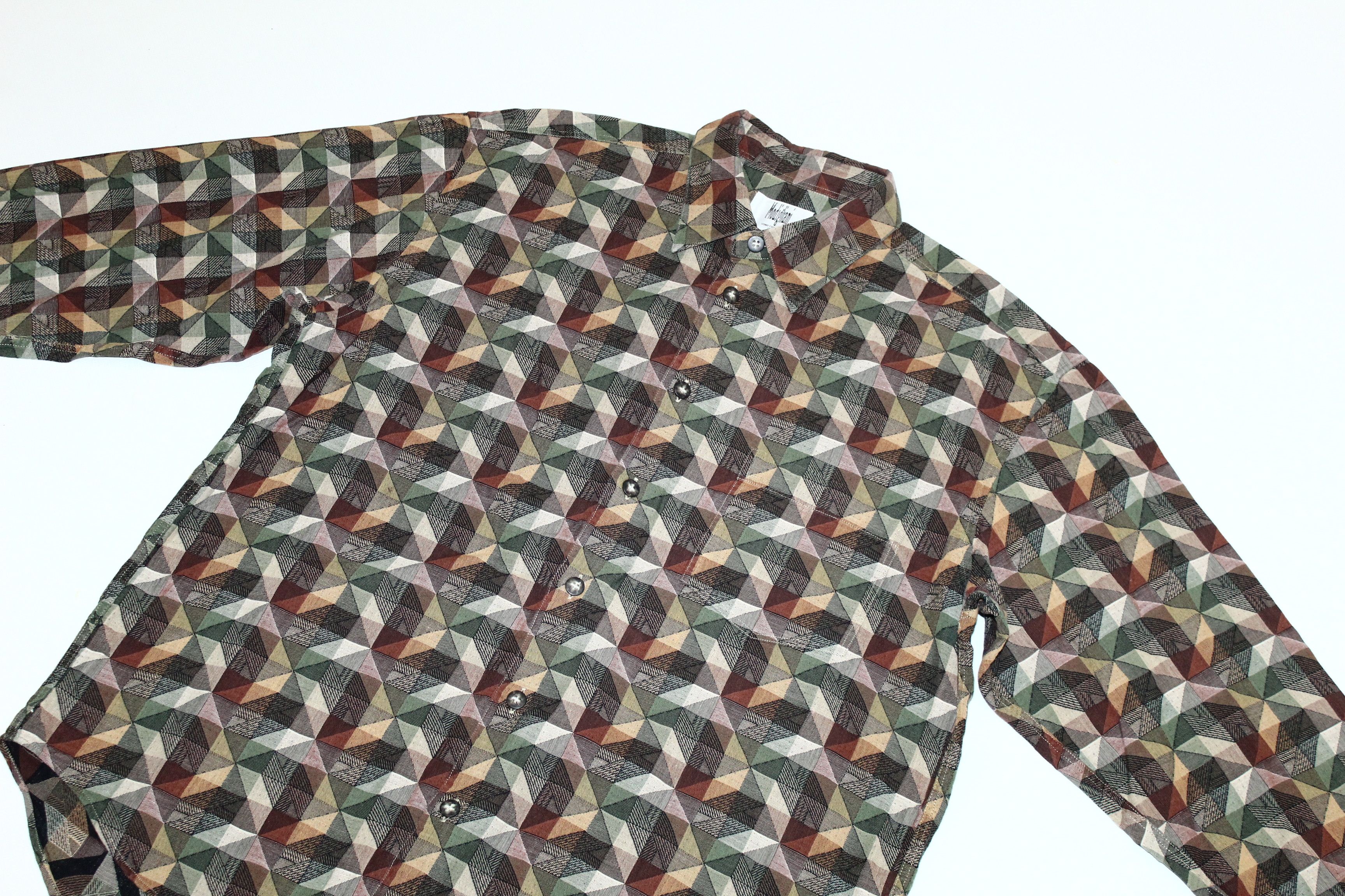 Japanese Brand 💥Modigliani Coordwear Abstract Psychedelic Woven Shirt Size US L / EU 52-54 / 3 - 4 Thumbnail