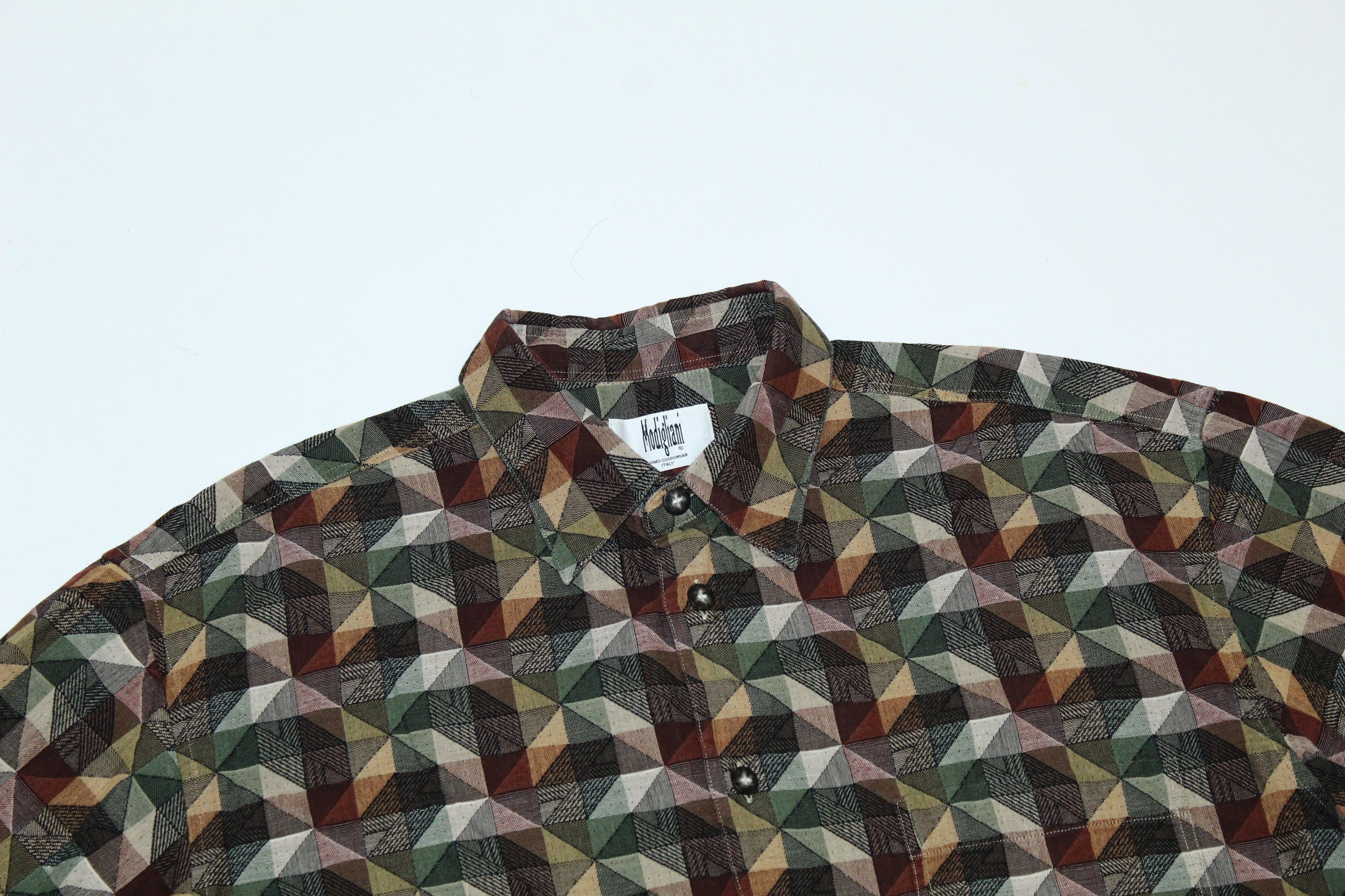 Japanese Brand 💥Modigliani Coordwear Abstract Psychedelic Woven Shirt Size US L / EU 52-54 / 3 - 5 Thumbnail