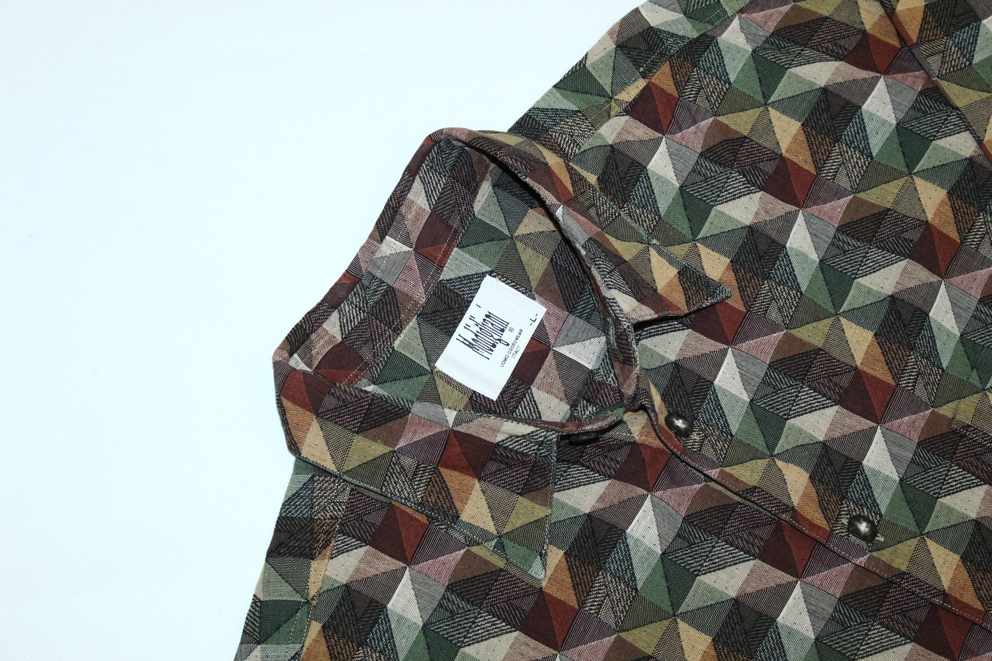 Japanese Brand 💥Modigliani Coordwear Abstract Psychedelic Woven Shirt Size US L / EU 52-54 / 3 - 9 Thumbnail