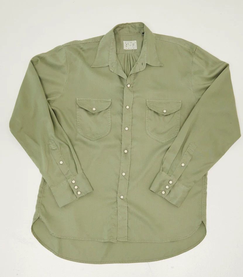 WYTHE Wythe Tencel Gabardine Pearl Snap Western Shirt | Grailed WYTHE Wythe Tencel Gabardine Pearl Snap Western Shirt | Grailed