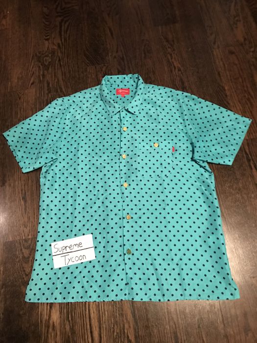 Supreme Last Price Drop! Supreme Silk Polka Dot Shirt Teal | Grailed