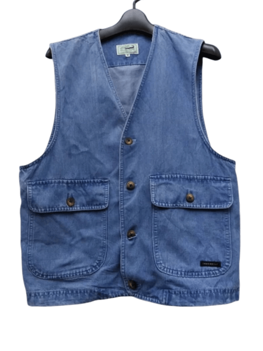 Vtg Crocodile Soft Denim Two Pocket Casual Vest Jacket