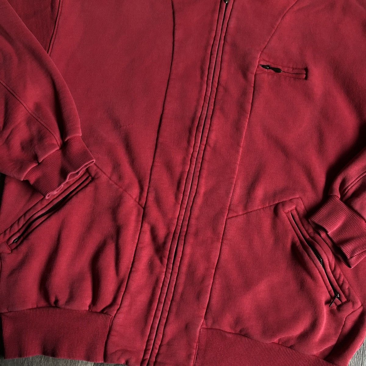 Gap Vintage 1990s GAP Heavyweight Pullover Red Blank Sweatshirt Size US L / EU 52-54 / 3 - 2 Thumbnail