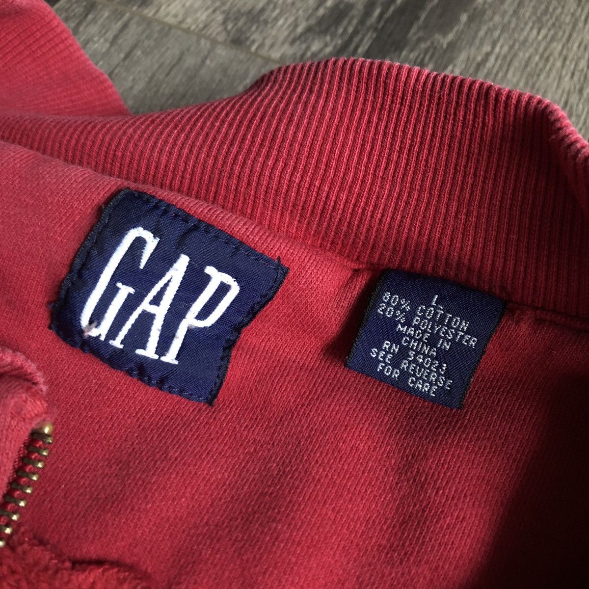 Gap Vintage 1990s GAP Heavyweight Pullover Red Blank Sweatshirt Size US L / EU 52-54 / 3 - 6 Thumbnail