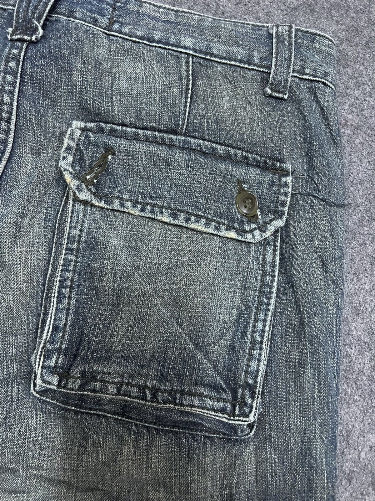 Japanese Brand BAGGY💥S.NIK JEANS DISTRESSED CARGO DENIM PANT Size US 32 / EU 48 - 9 Thumbnail