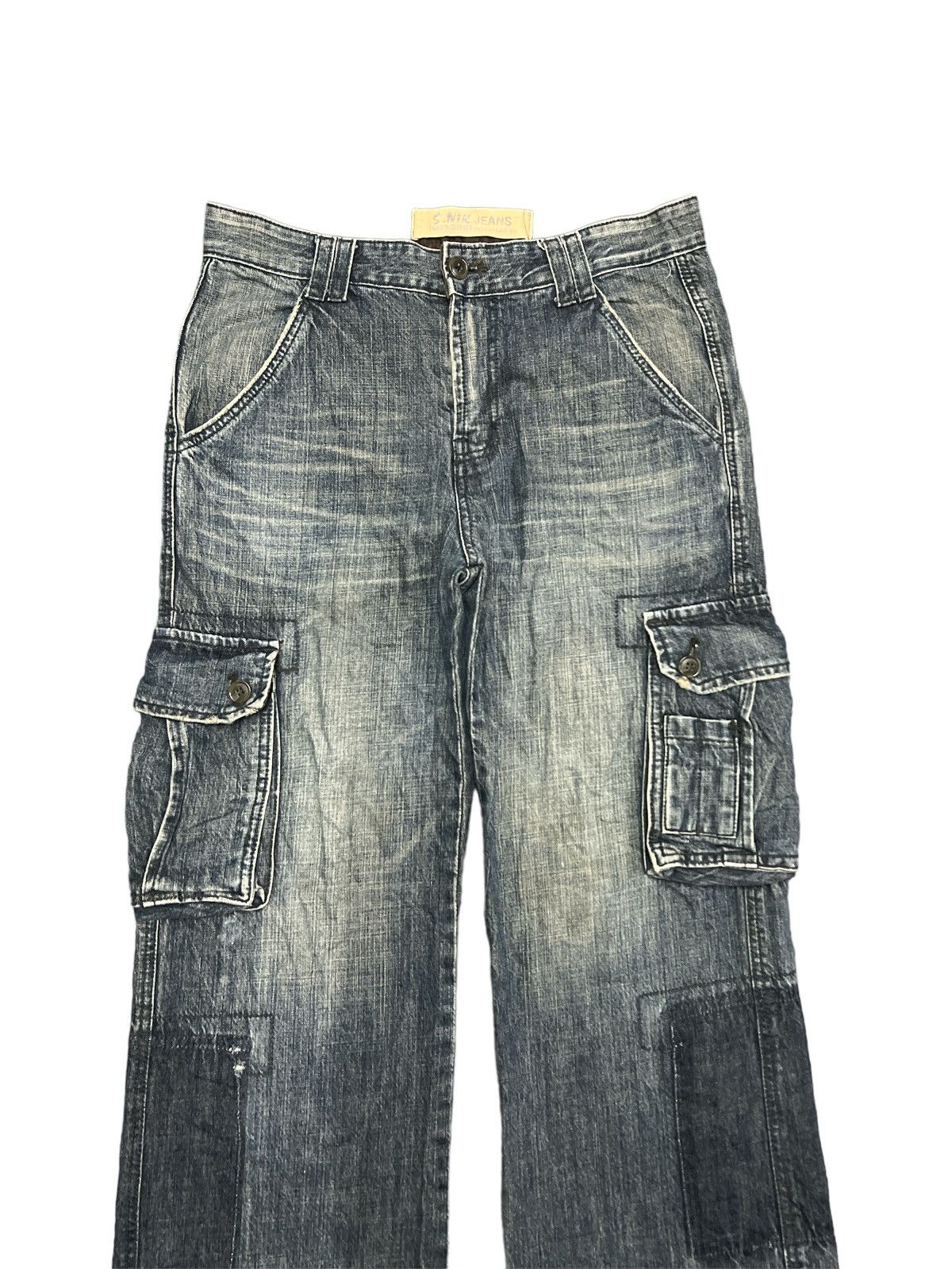 Japanese Brand BAGGY💥S.NIK JEANS DISTRESSED CARGO DENIM PANT Size US 32 / EU 48 - 3 Thumbnail