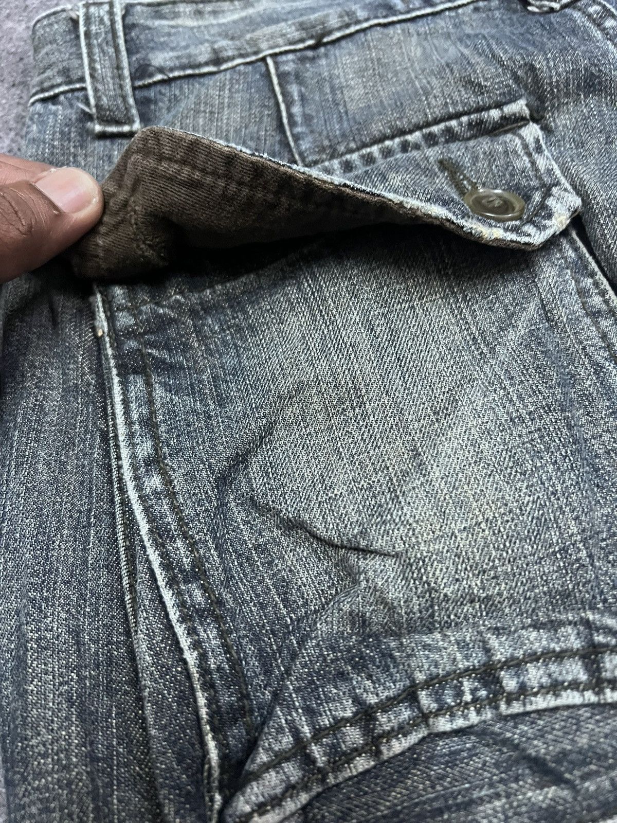 Japanese Brand BAGGY💥S.NIK JEANS DISTRESSED CARGO DENIM PANT Size US 32 / EU 48 - 10 Thumbnail