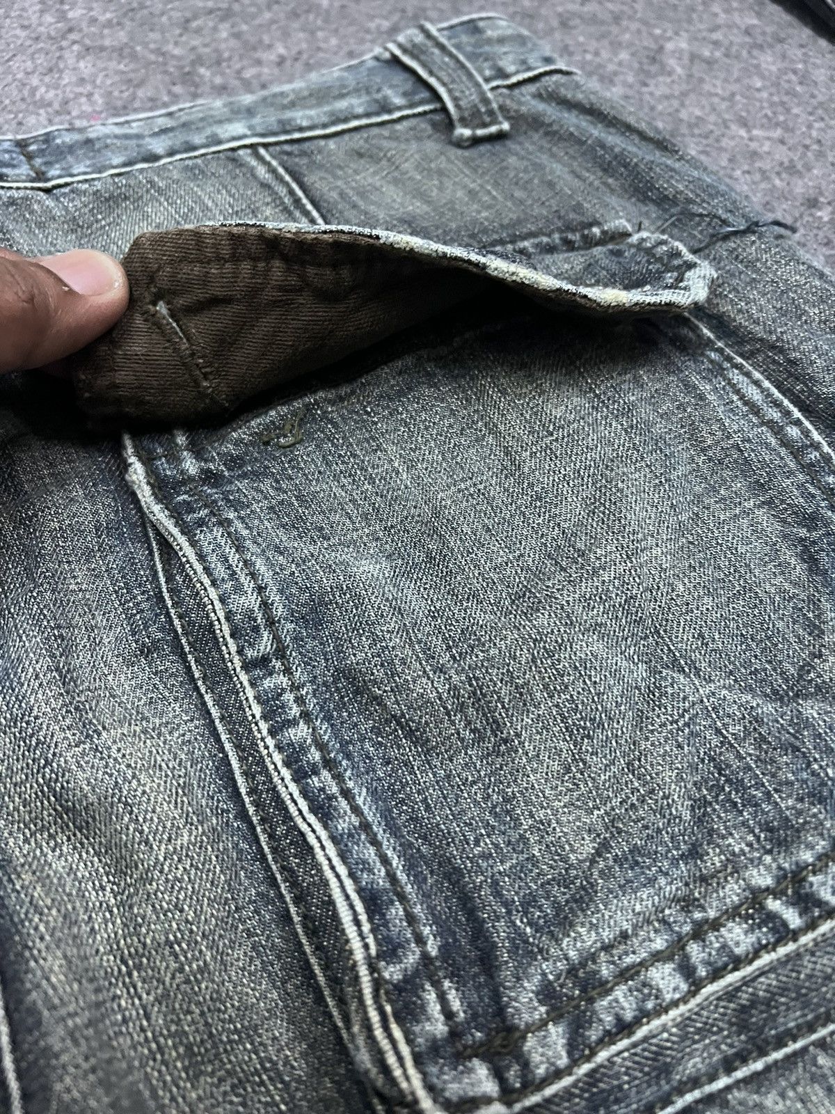 Japanese Brand BAGGY💥S.NIK JEANS DISTRESSED CARGO DENIM PANT Size US 32 / EU 48 - 11 Thumbnail