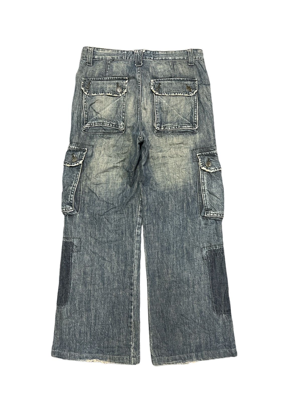 Japanese Brand BAGGY💥S.NIK JEANS DISTRESSED CARGO DENIM PANT Size US 32 / EU 48 - 7 Thumbnail