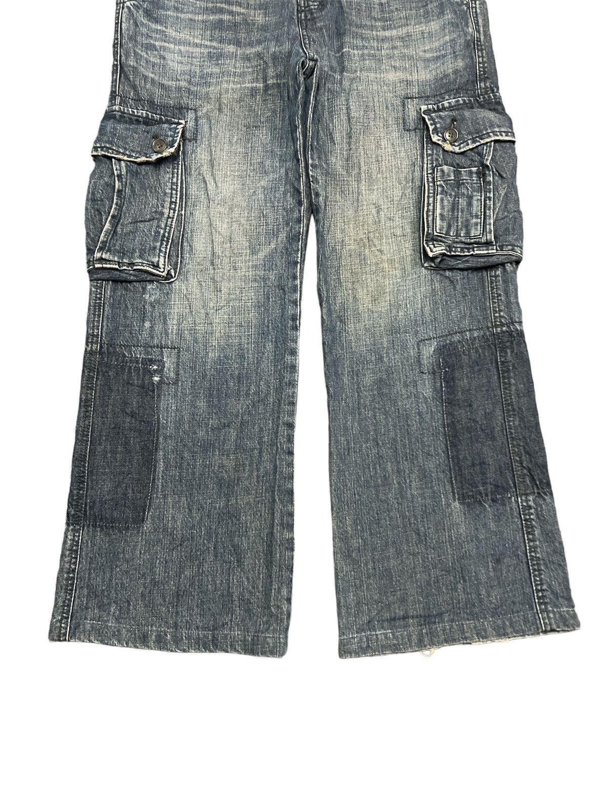 Japanese Brand BAGGY💥S.NIK JEANS DISTRESSED CARGO DENIM PANT Size US 32 / EU 48 - 4 Thumbnail