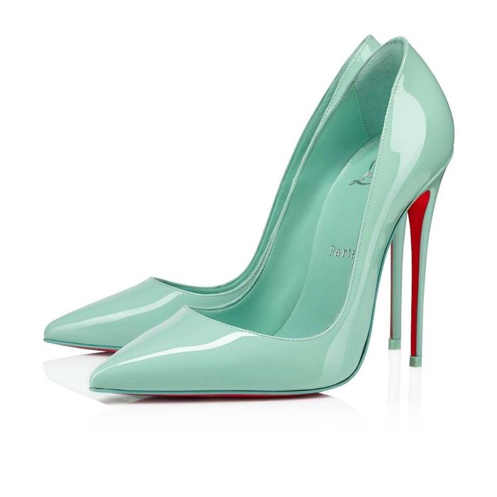 Christian Louboutin 'So Kate' 120mm stripped patent leather pumps