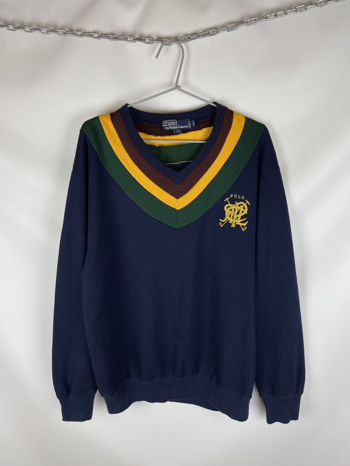 Polo Ralph Lauren Polo Ralph Lauren vintage 90s v-neck sweater Hong Kong made Size US M / EU 48-50 / 2 - 1 Thumbnail