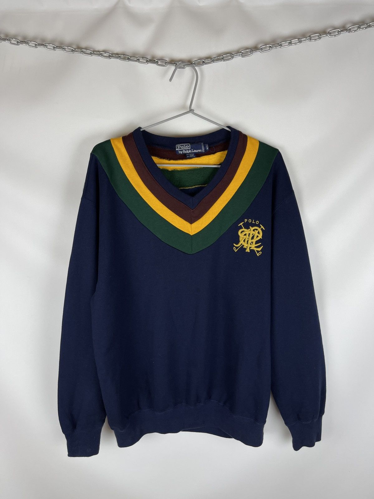 Polo Ralph Lauren Polo Ralph Lauren vintage 90s v-neck sweater Hong Kong made Size US M / EU 48-50 / 2 - 2 Thumbnail