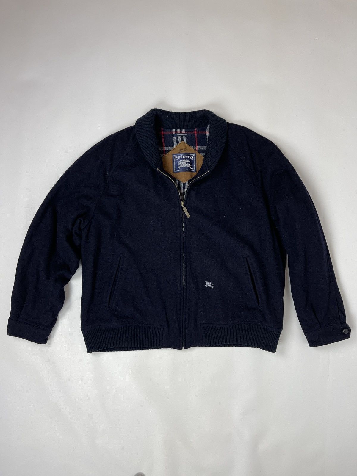 Burberry Burberrys vintage wool cashmere nova check small logo bomber Size US L / EU 52-54 / 3 - 6 Thumbnail