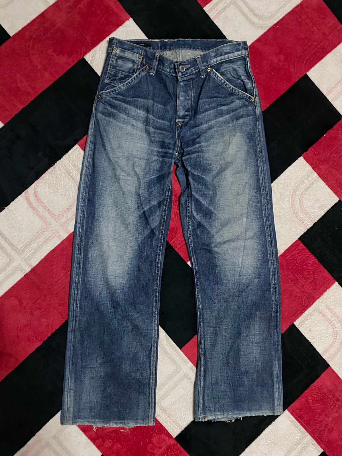 Japanese Brand John Bull Kojima Back Buckle Japan Denim