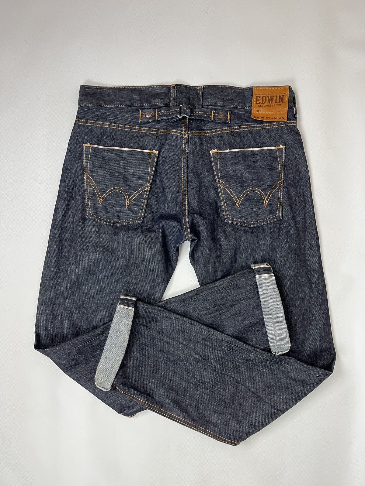 Edwin Edwin Made in Japan selvage denim SK505 Sen buckle back jns Grailed