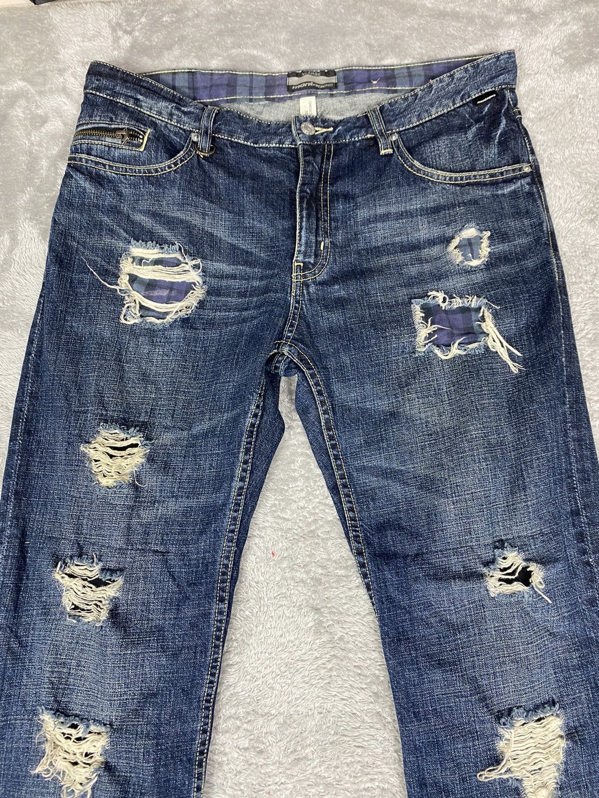 Montage Montage Distressed Denim Jeans. S0217 Size US 36 / EU 52 - 3 Thumbnail