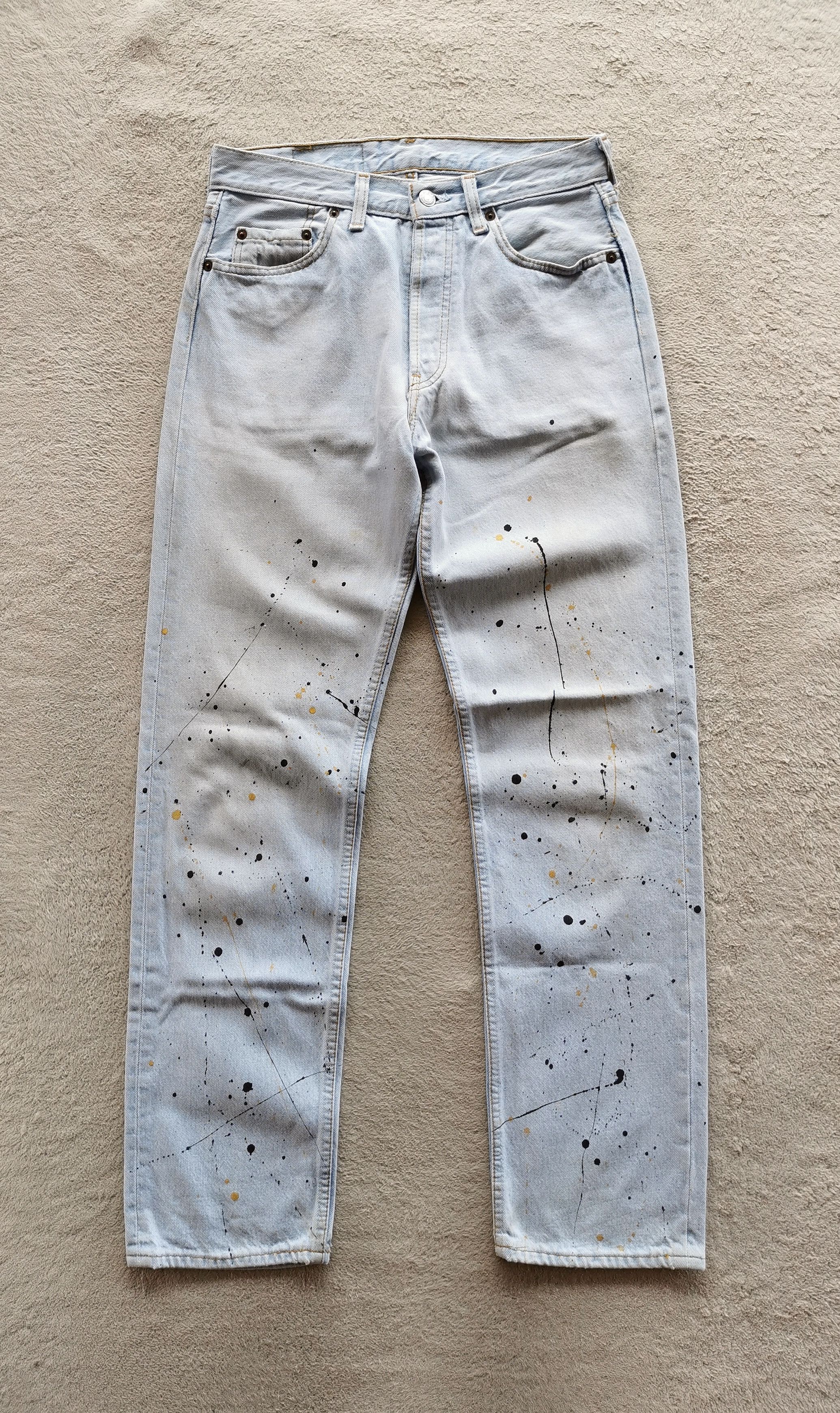 Levi's 1990 Vintage Levis 501 Paint Splash Jeans Size US 30 / EU 46 - 1 Thumbnail