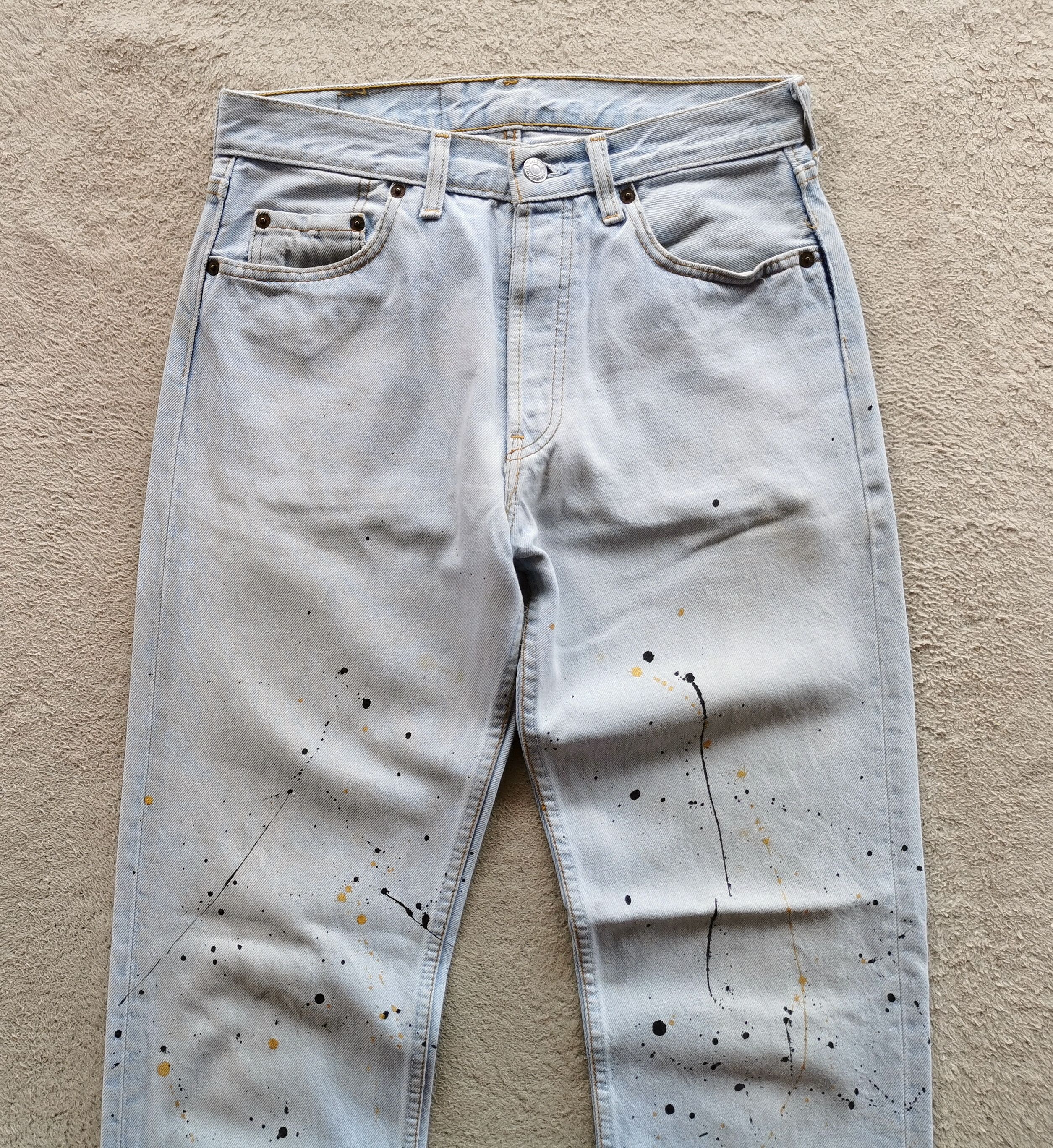 Levi's 1990 Vintage Levis 501 Paint Splash Jeans Size US 30 / EU 46 - 2 Thumbnail