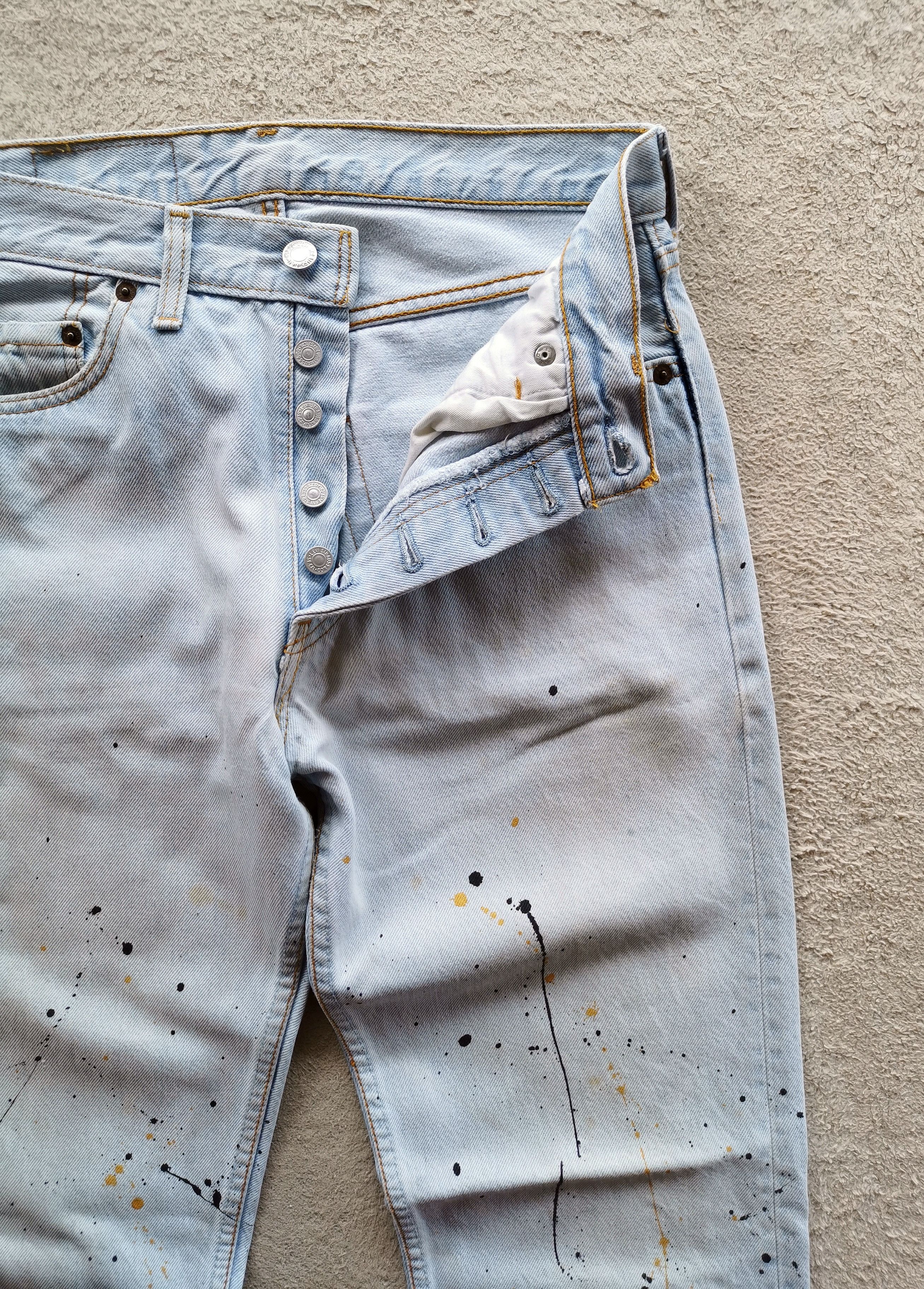 Levi's 1990 Vintage Levis 501 Paint Splash Jeans Size US 30 / EU 46 - 3 Thumbnail