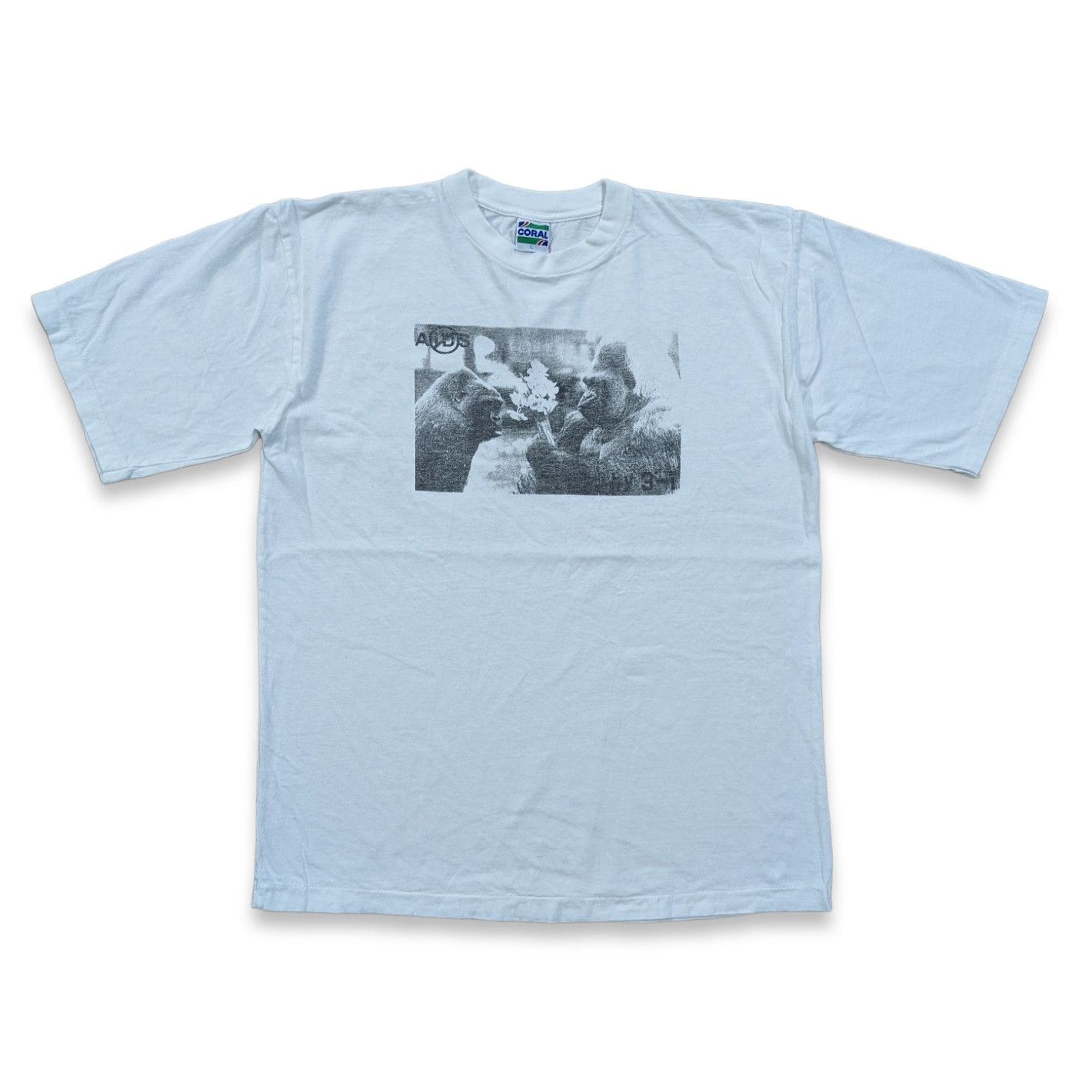 Japanese Brand Vintage 90’s NO AIDS Pop Art Gorilla Tee Size US L / EU 52-54 / 3 - 1 Thumbnail