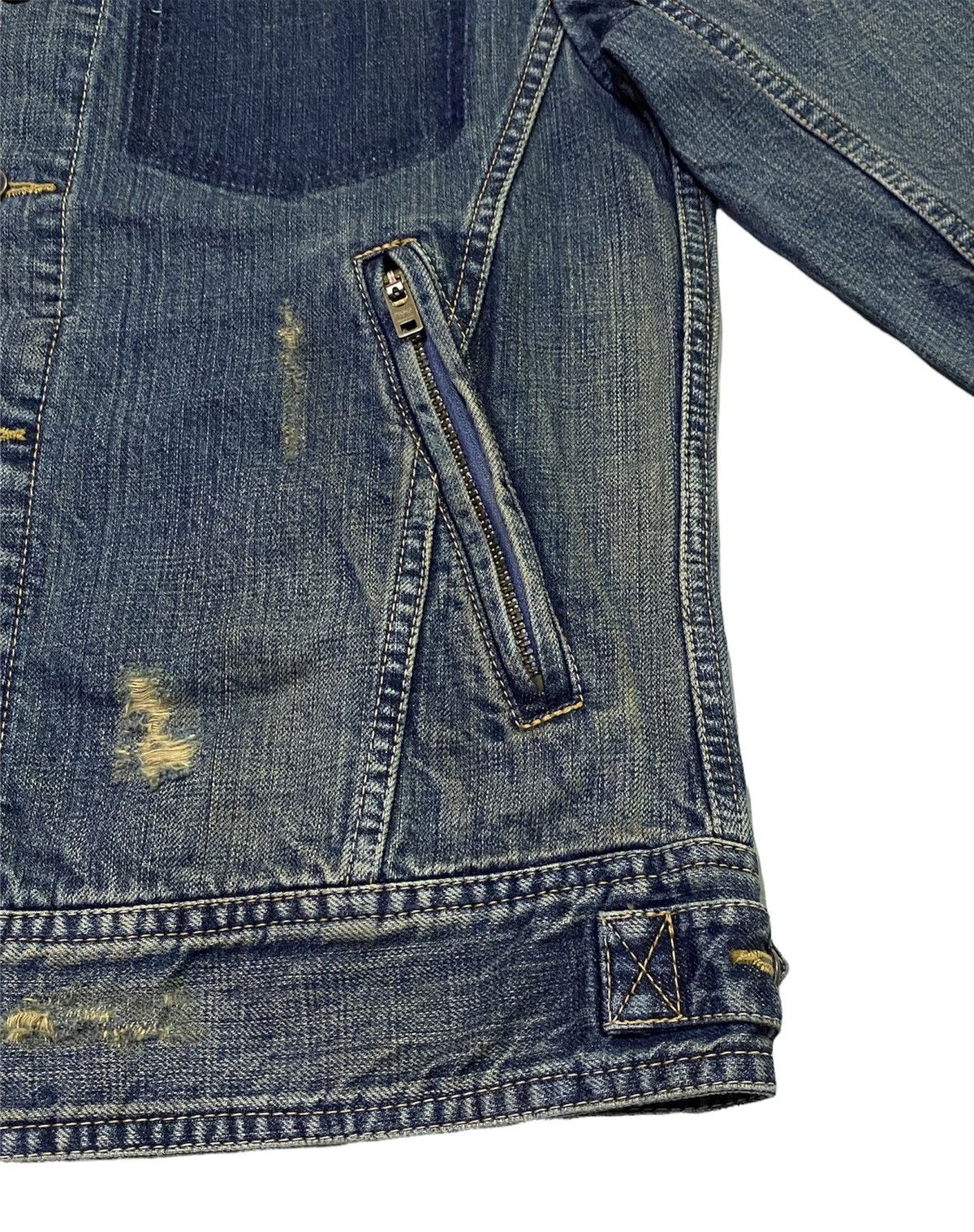 Issey Miyake × Tete Homme Tete Homme Distressed Denim Jacket Size US S / EU 44-46 / 1 - 19 Thumbnail