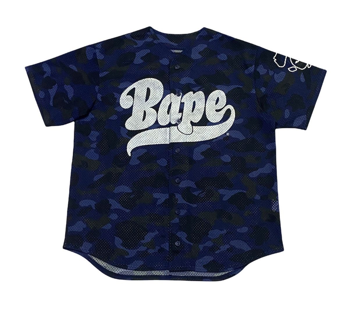 Bape A Bathing Ape Camo Mesh Button Ups Jersey Size US L / EU 52-54 / 3 - 1 Thumbnail