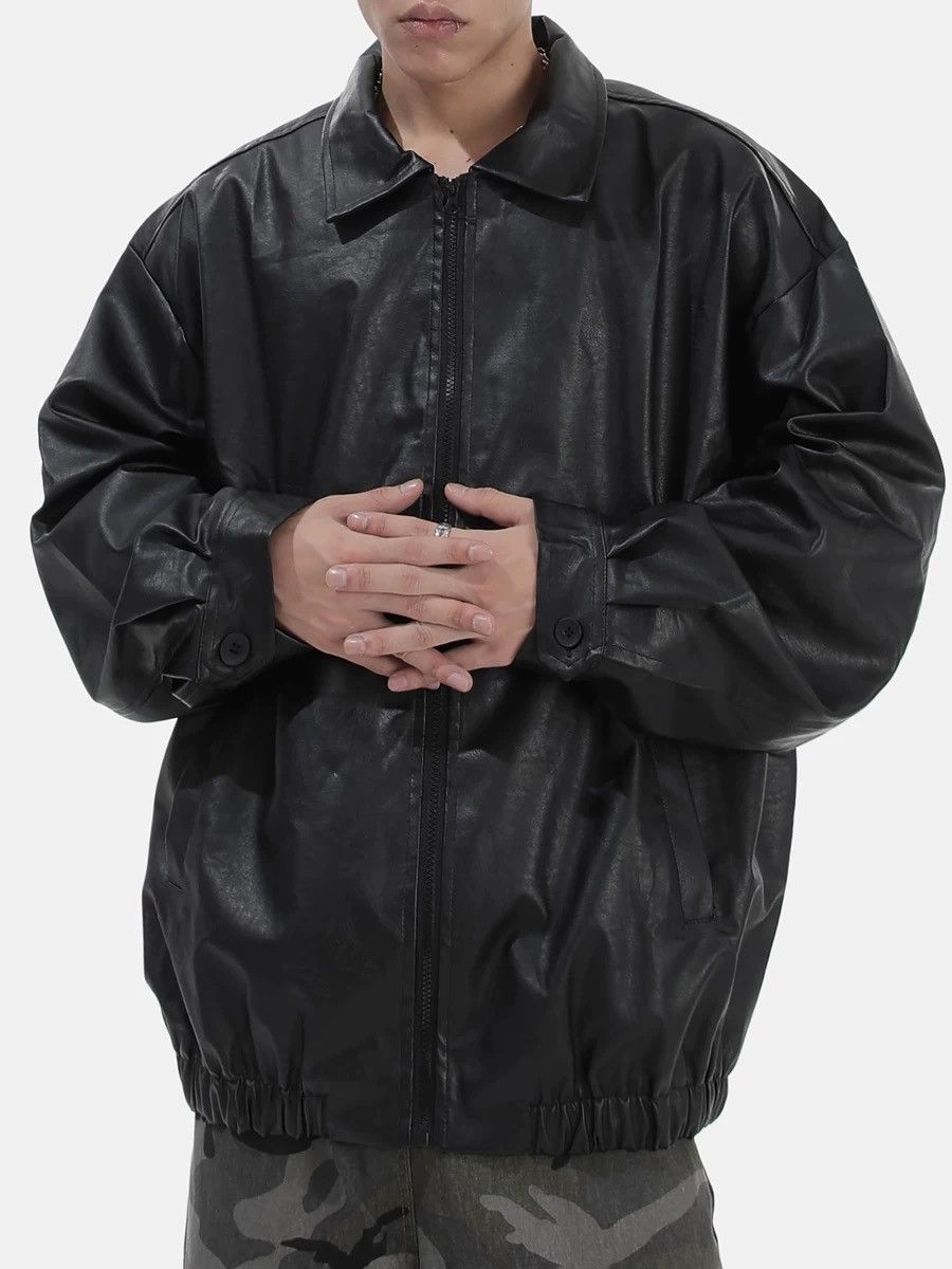 Vintage leather black jacket