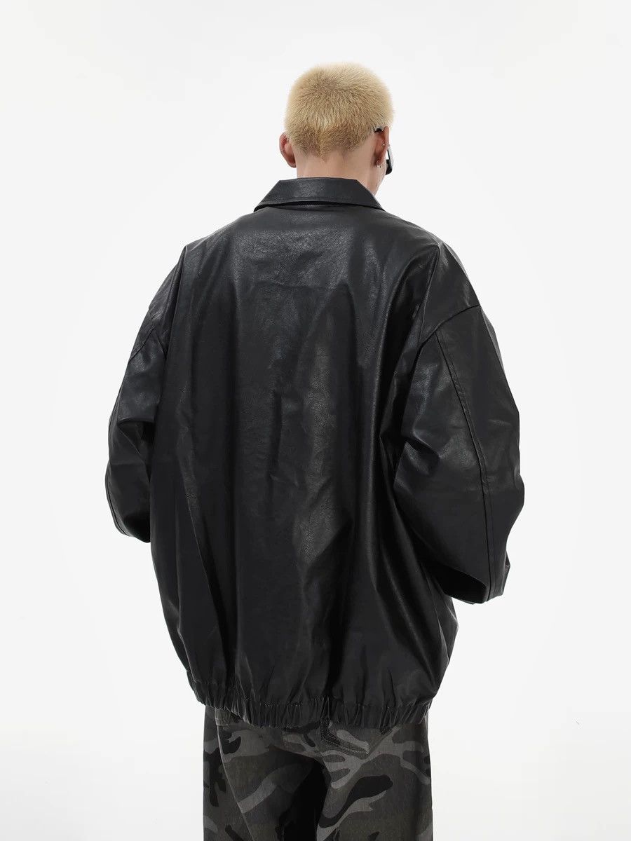 Vintage leather black jacket