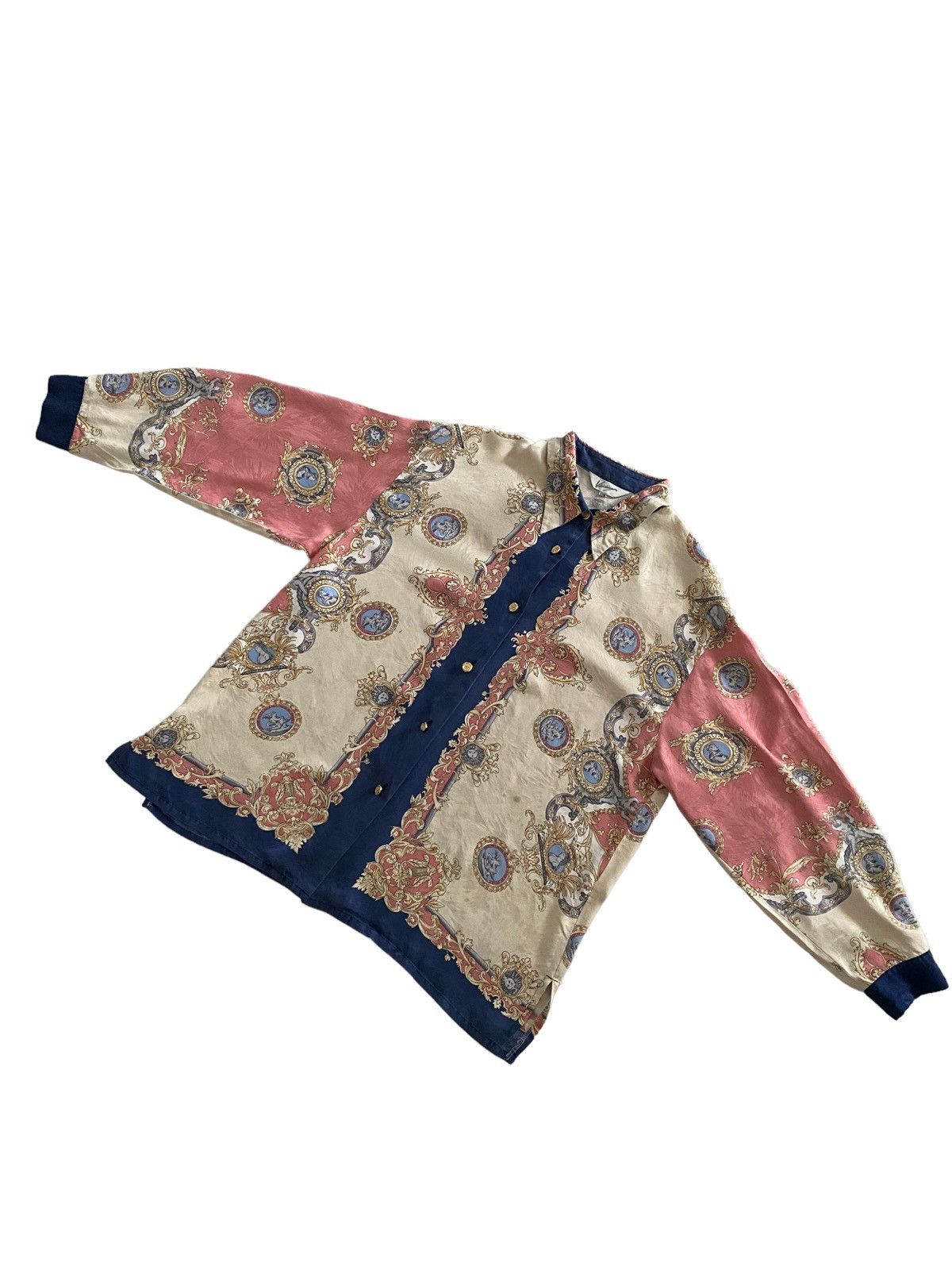 Designer × Japanese Brand × Vintage Vintage 🇯🇵 silk viridian Button shirt hermes design Size M / US 6-8 / IT 42-44 - 4 Thumbnail