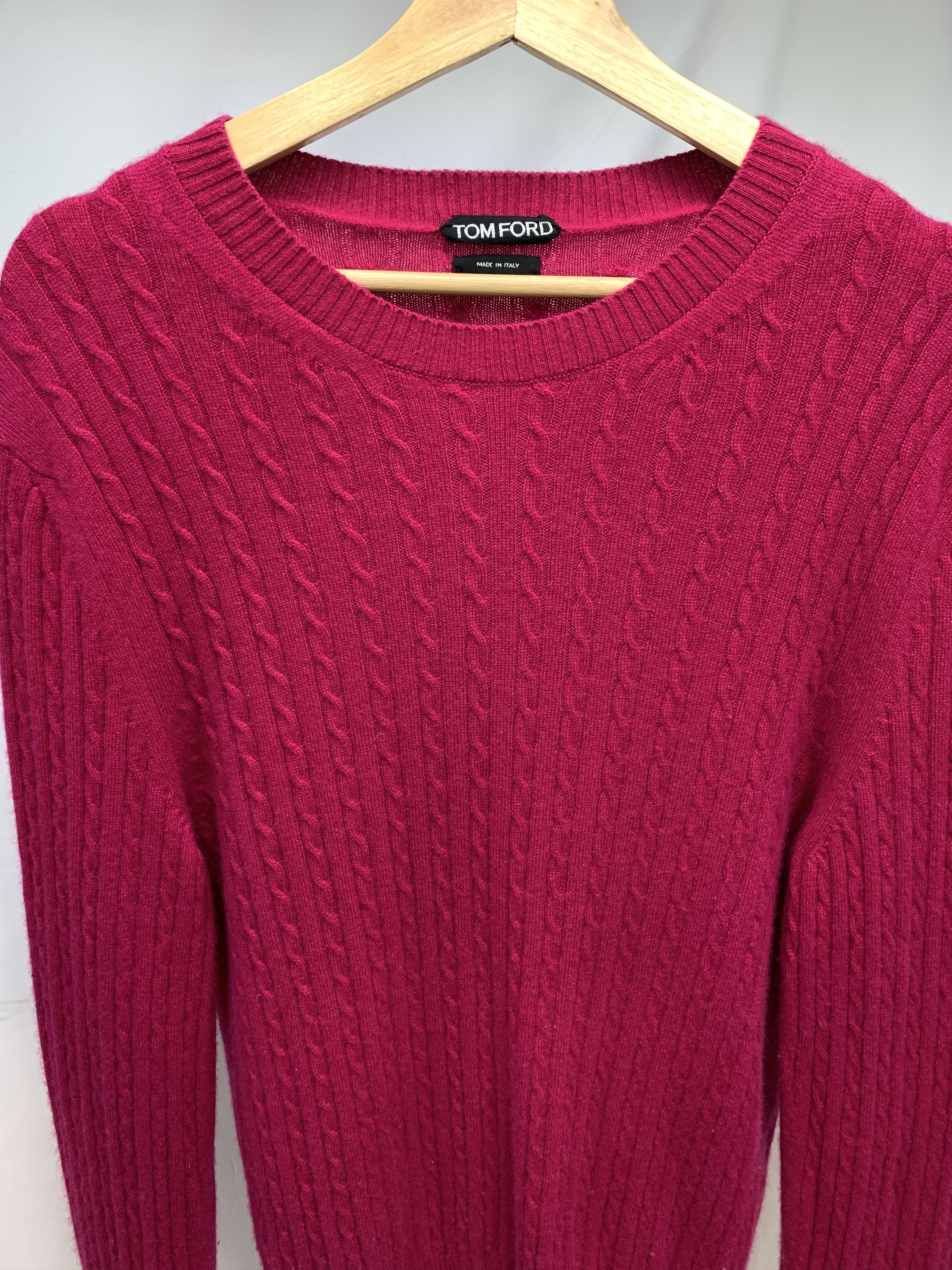 Tom Ford TOM FORD 100% Cashmere Cable Ribbed Pullover Sweater Size US M / EU 48-50 / 2 - 1 Thumbnail