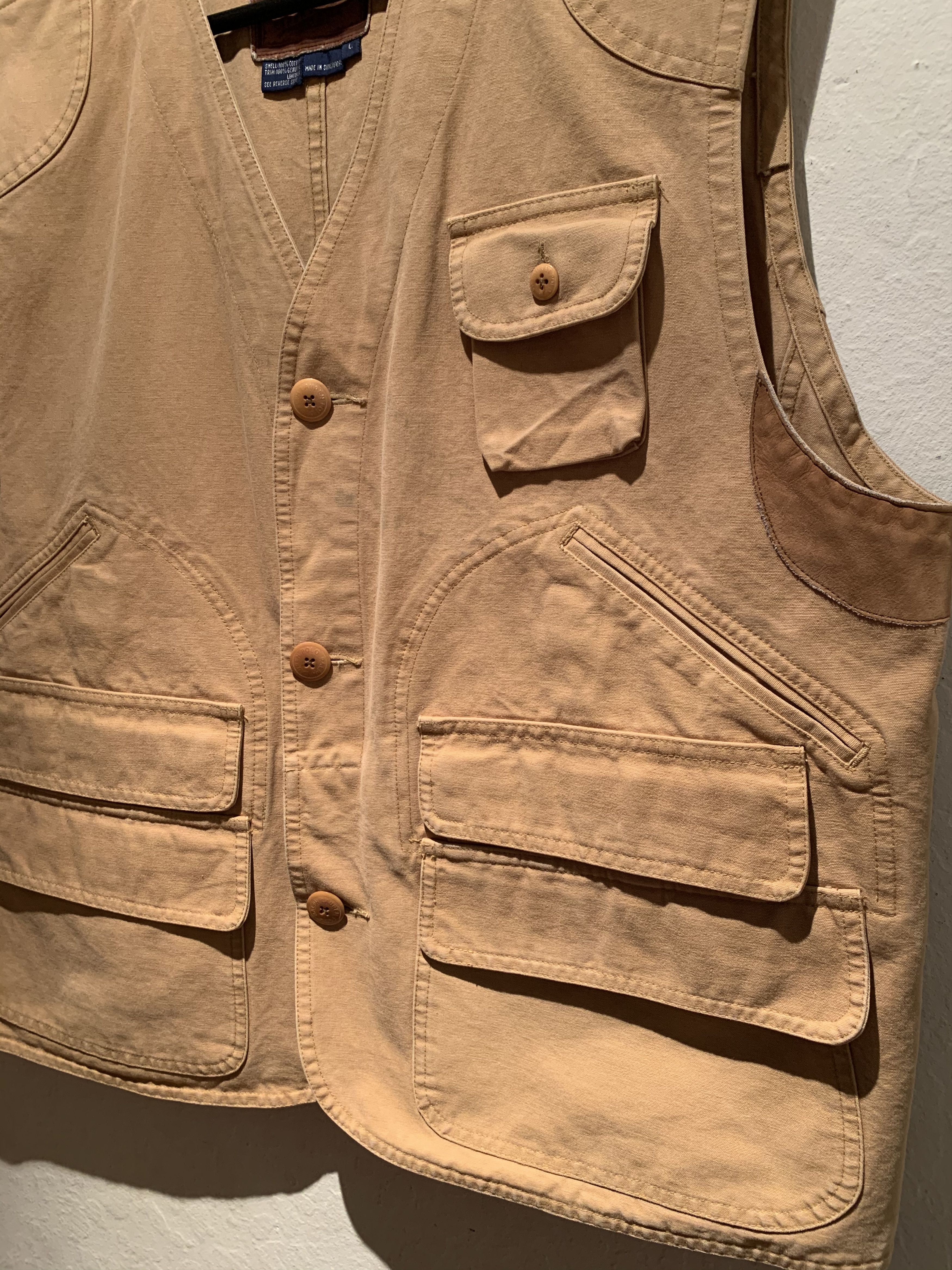 Polo Ralph Lauren × Ralph Lauren × Vintage *RARE* Vintage Polo Ralph Lauren Leather Trim Safari Vest L Size US L / EU 52-54 / 3 - 2 Thumbnail