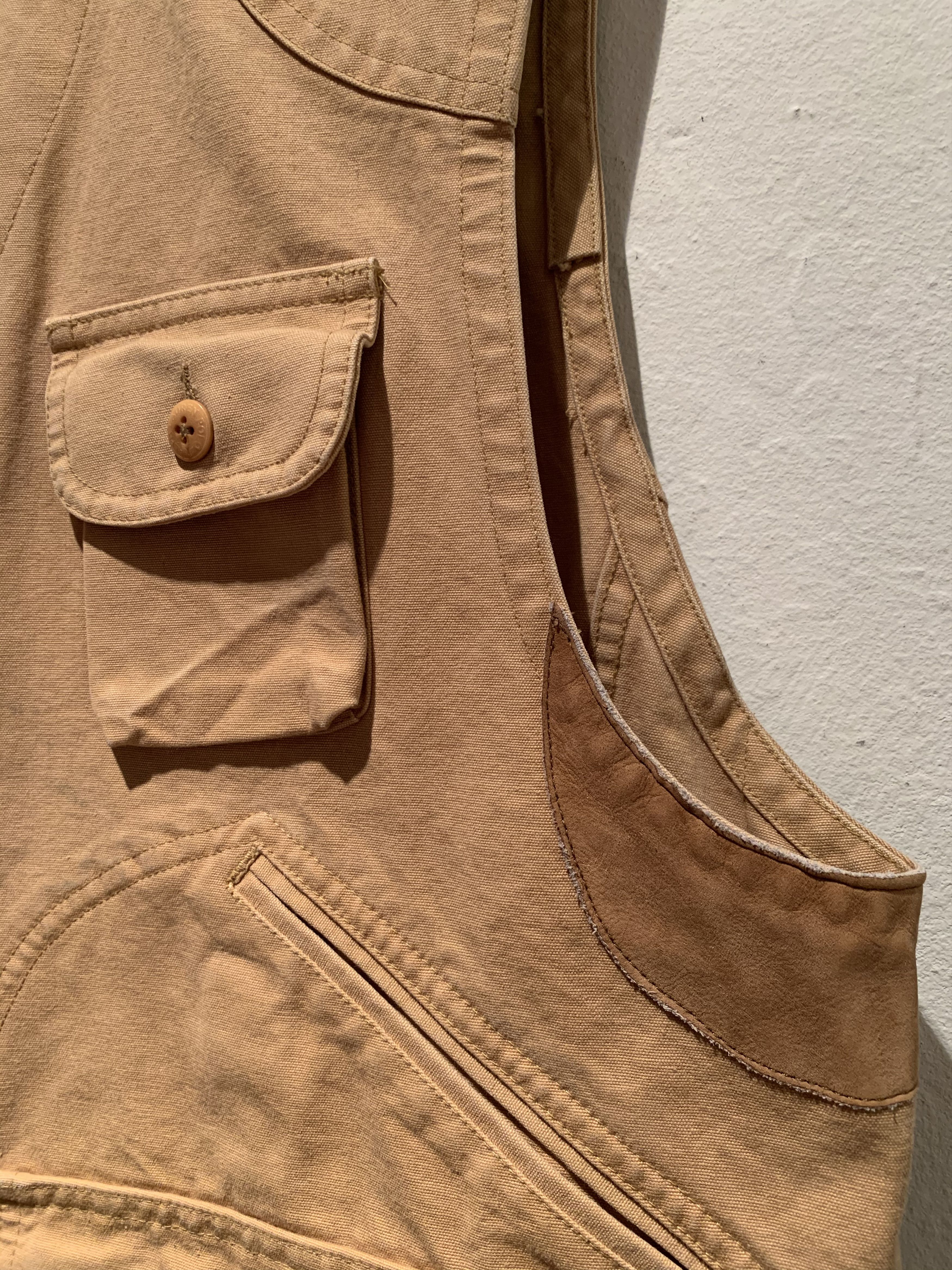Polo Ralph Lauren × Ralph Lauren × Vintage *RARE* Vintage Polo Ralph Lauren Leather Trim Safari Vest L Size US L / EU 52-54 / 3 - 3 Thumbnail