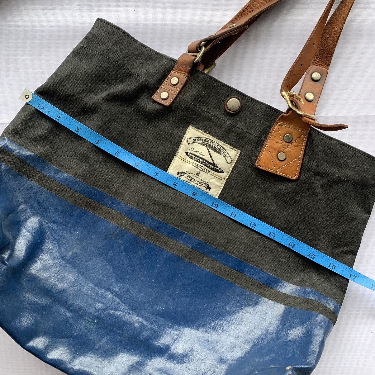 MasterPiece 🔥RARE🔥Masterpiece MSPC Japan Leather mix canvas Tote bag Size ONE SIZE - 16 Thumbnail