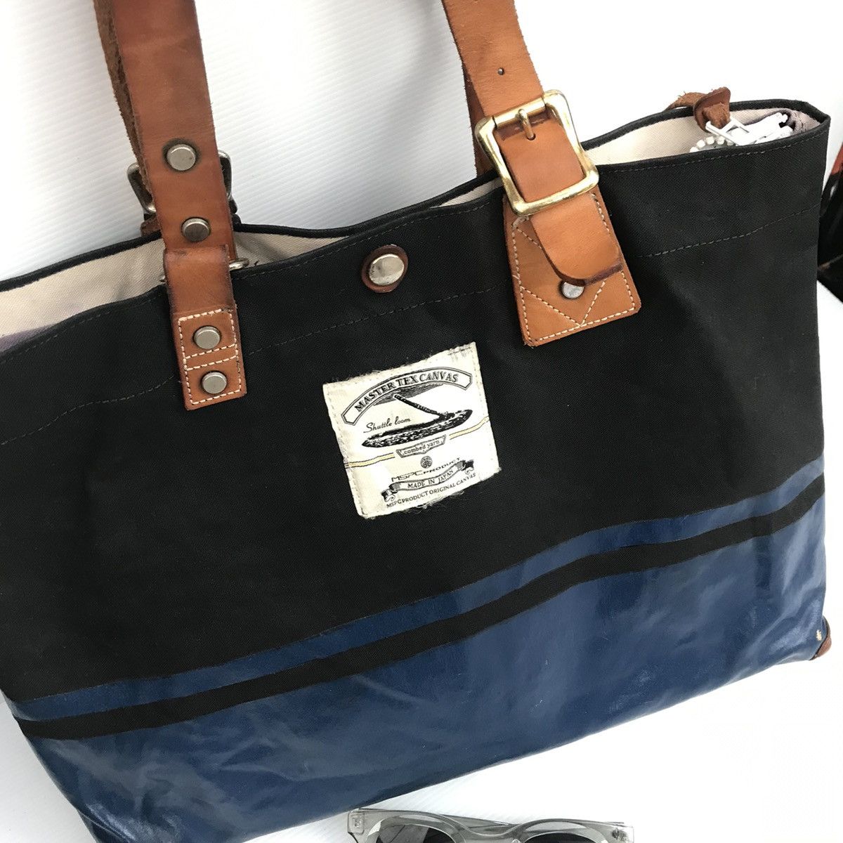 MasterPiece 🔥RARE🔥Masterpiece MSPC Japan Leather mix canvas Tote bag Size ONE SIZE - 4 Thumbnail