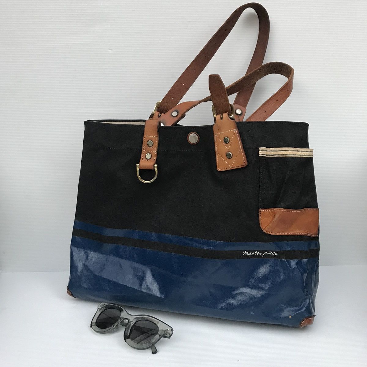 MasterPiece 🔥RARE🔥Masterpiece MSPC Japan Leather mix canvas Tote bag Size ONE SIZE - 3 Thumbnail