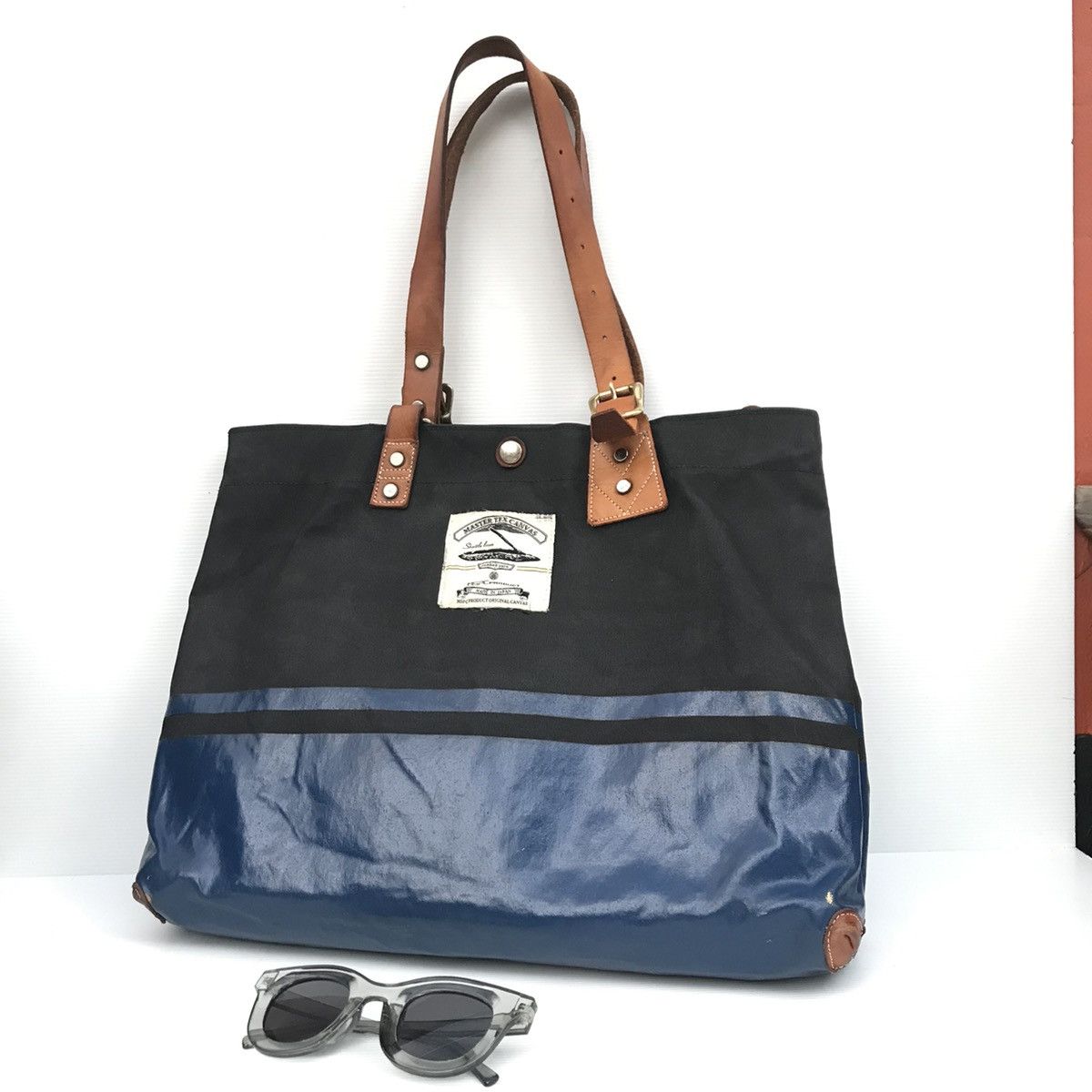 MasterPiece 🔥RARE🔥Masterpiece MSPC Japan Leather mix canvas Tote bag Size ONE SIZE - 2 Thumbnail