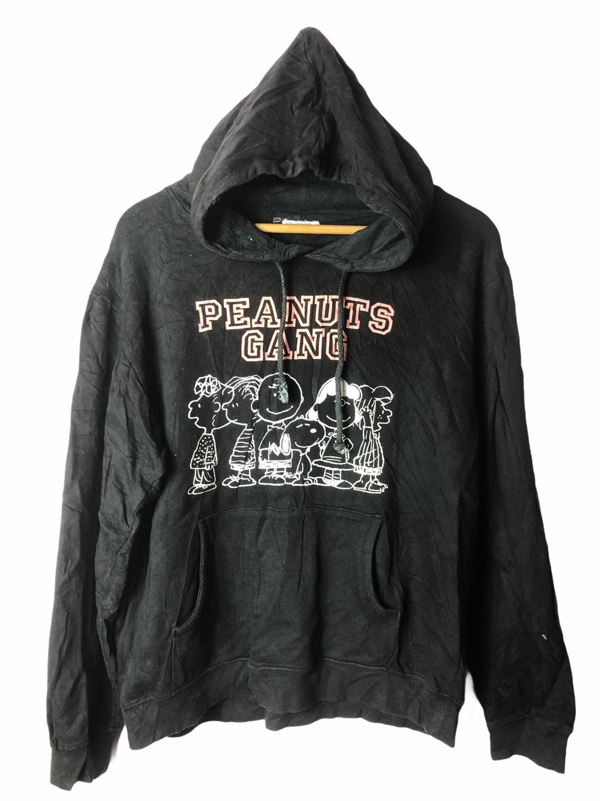 Vintage VINTAGE PEANUTS GANG BLACK HOODIES SWEATSHIRT Grailed