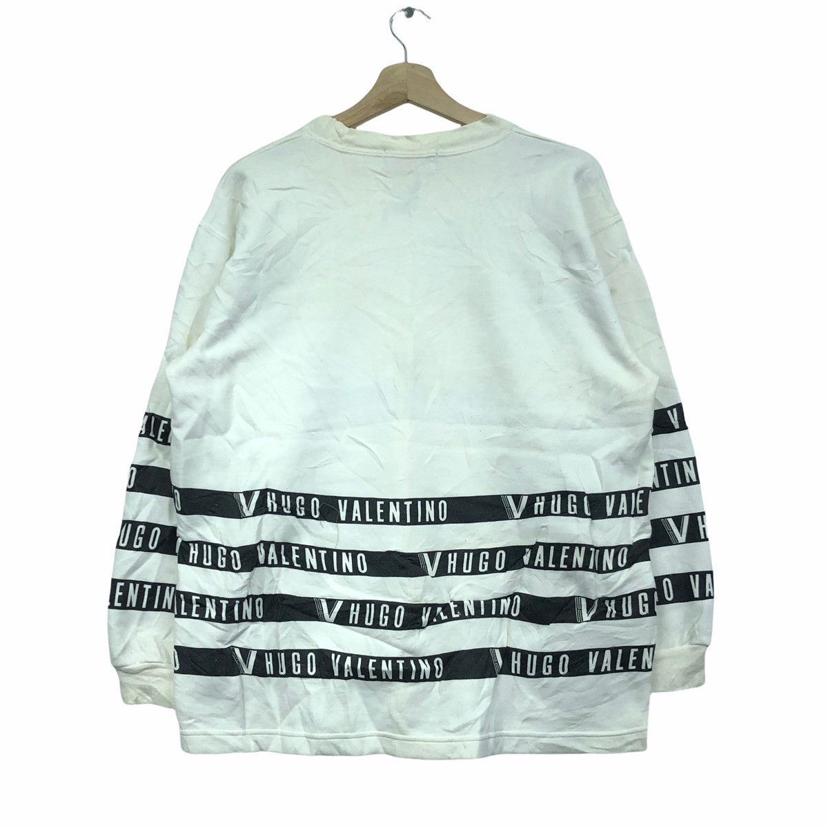 Other Vintage HUGO VALENTINO ITALY All Over Stripes Sweatshirts Size US L / EU 52-54 / 3 - 2 Thumbnail
