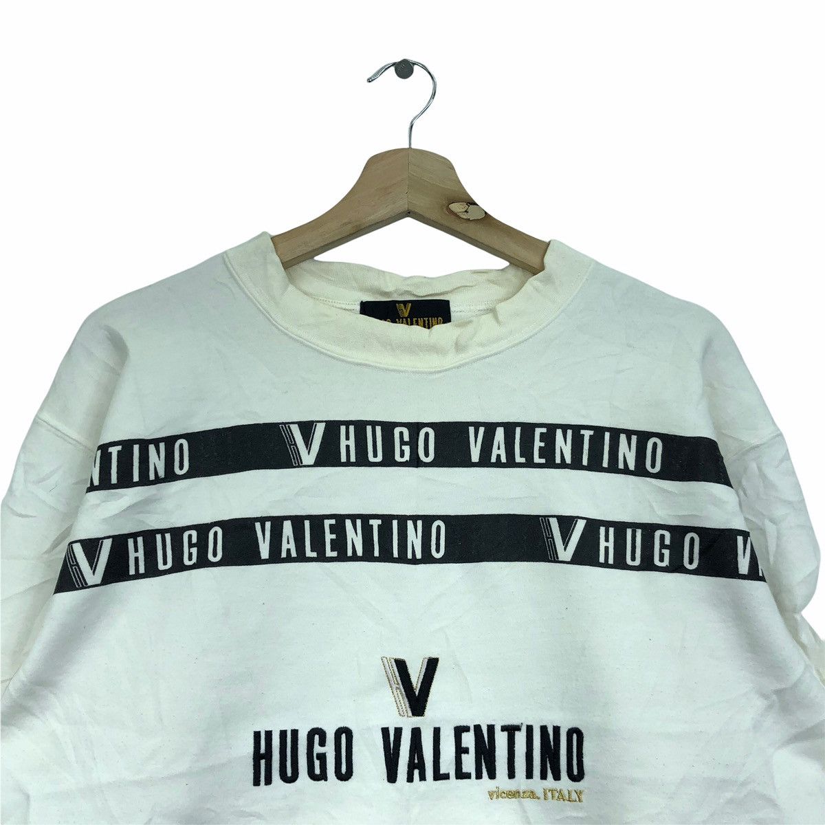 Other Vintage HUGO VALENTINO ITALY All Over Stripes Sweatshirts Size US L / EU 52-54 / 3 - 3 Thumbnail