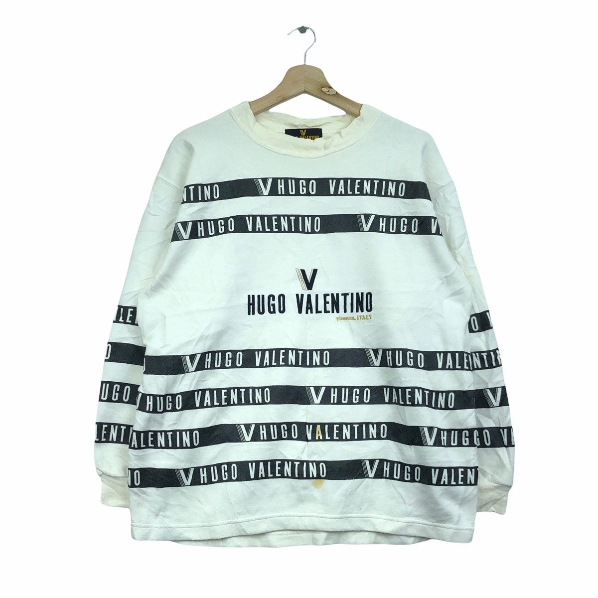 Other Vintage HUGO VALENTINO ITALY All Over Stripes Sweatshirts Size US L / EU 52-54 / 3 - 1 Thumbnail
