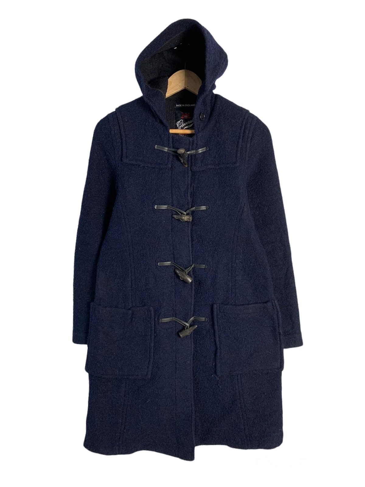 image of Gloverall Hooded Duffle Coat in Blue, Men's (Size XS)