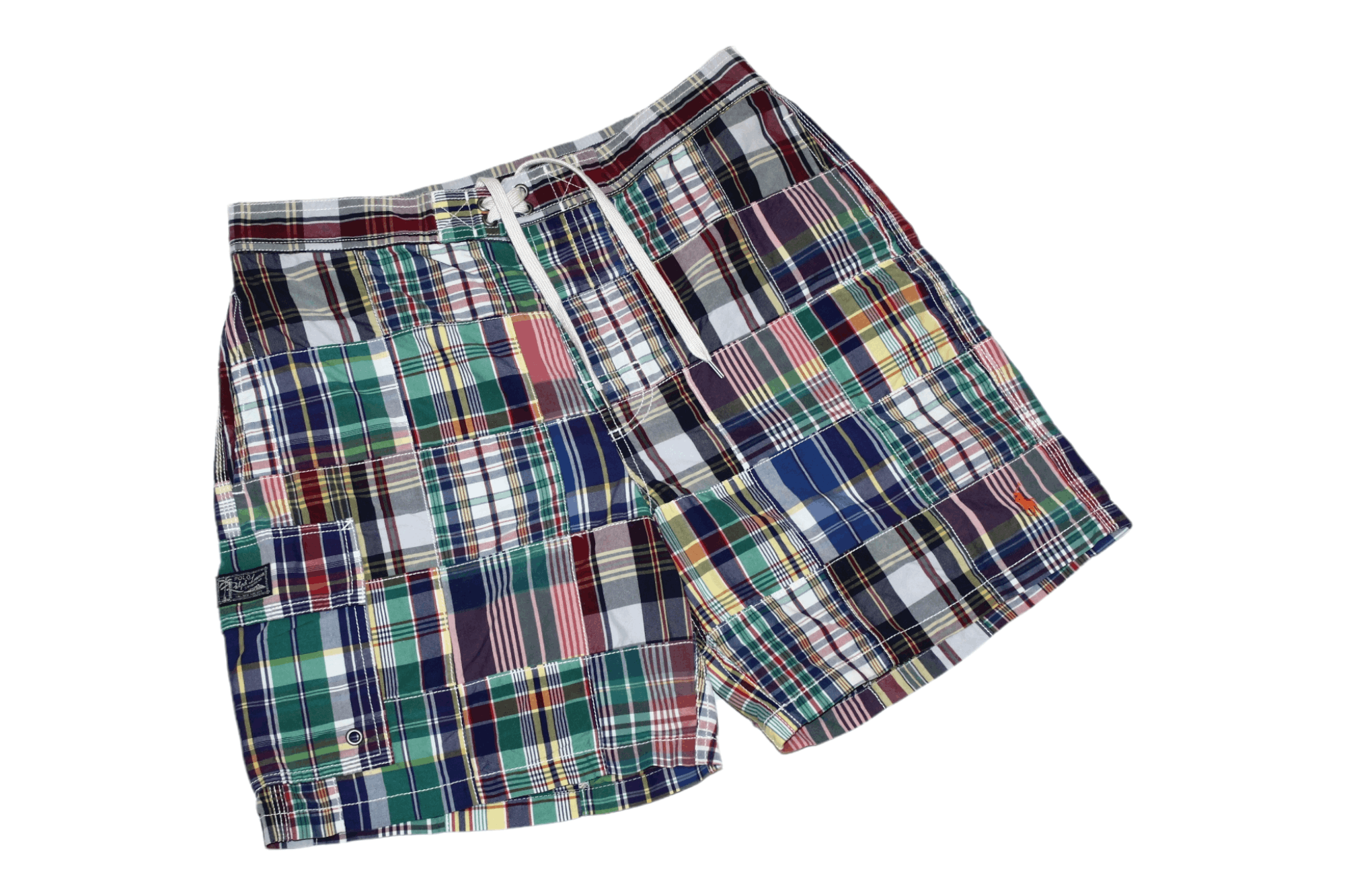 Polo Ralph Lauren 🔥 VTG 90s Polo Ralph Lauren Madras Patchwork Swim Shorts Size US 32 / EU 48 - 1 Thumbnail