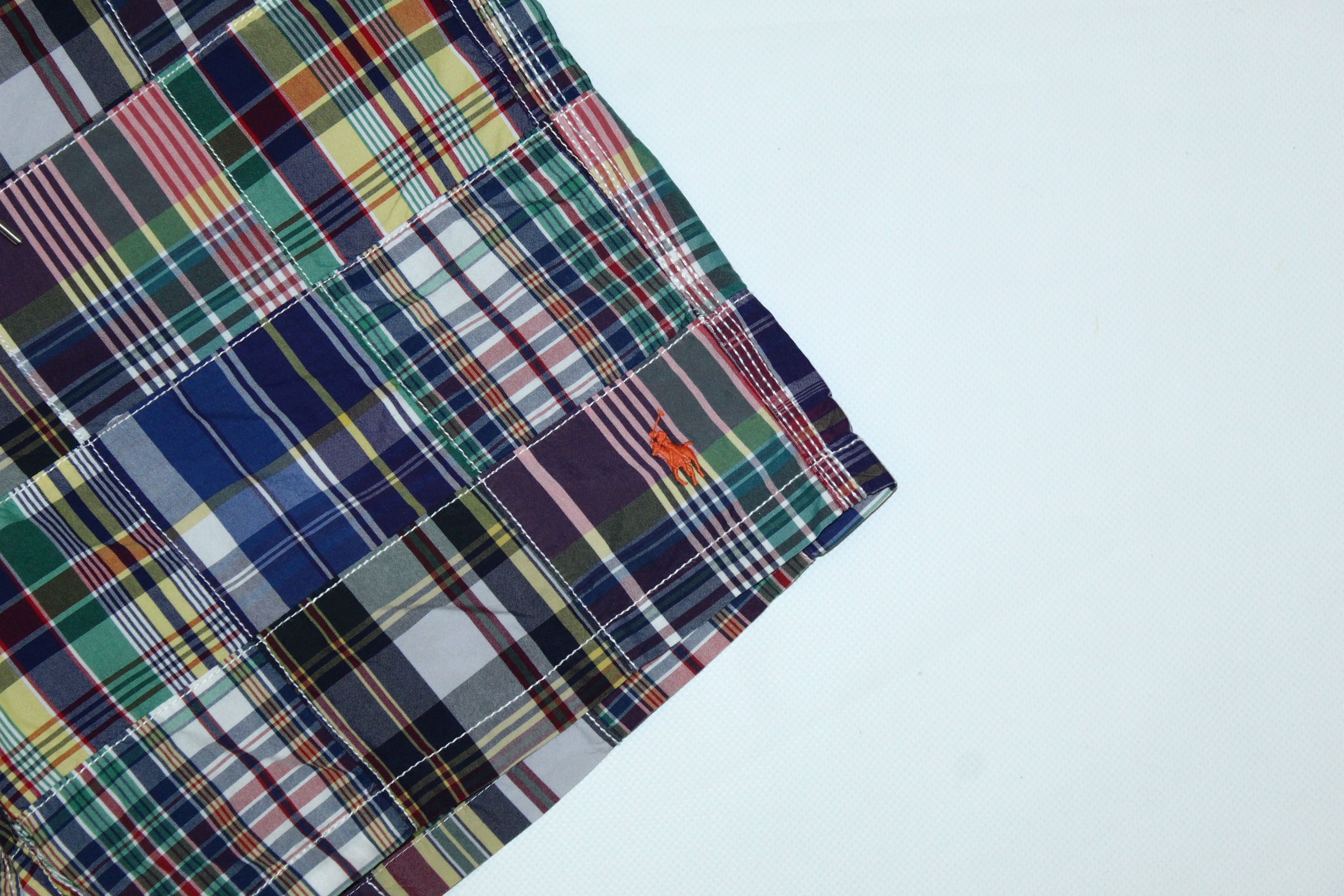 Polo Ralph Lauren 🔥 VTG 90s Polo Ralph Lauren Madras Patchwork Swim Shorts Size US 32 / EU 48 - 2 Thumbnail