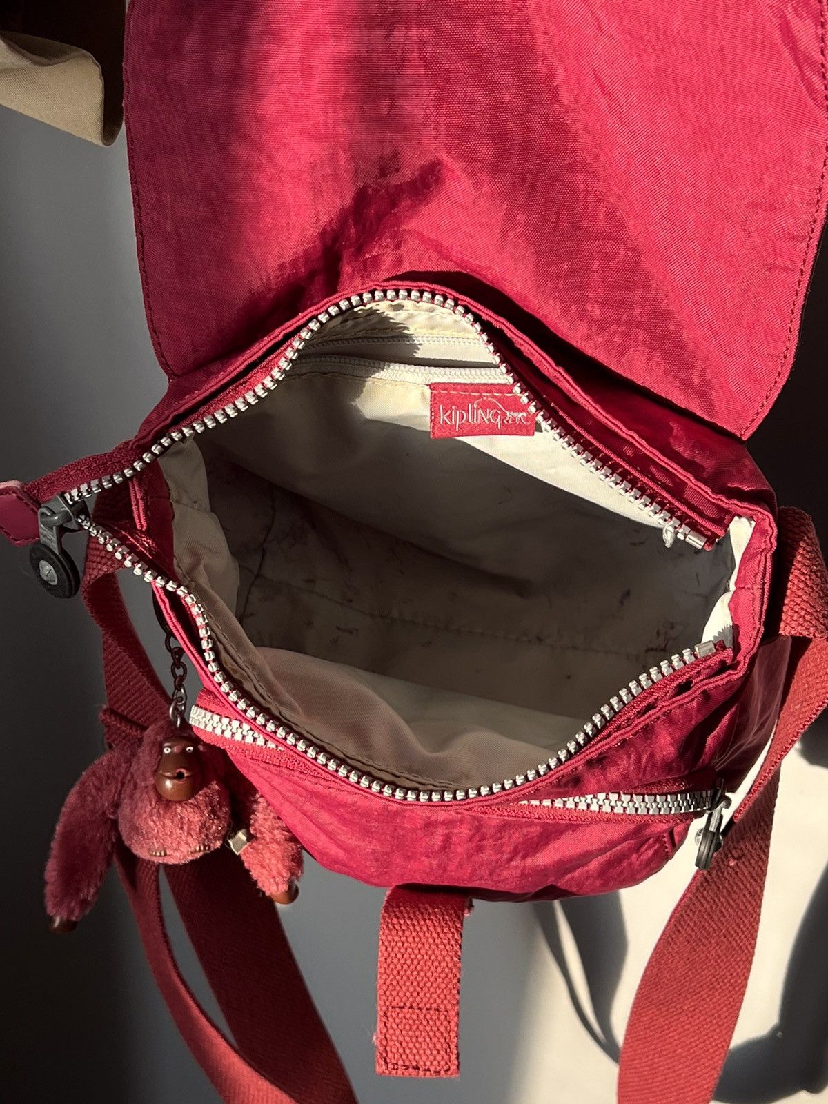 Japanese Brand × Vintage Kipling Crossbody Bag Pink Monkey Luna Size ONE SIZE - 7 Thumbnail