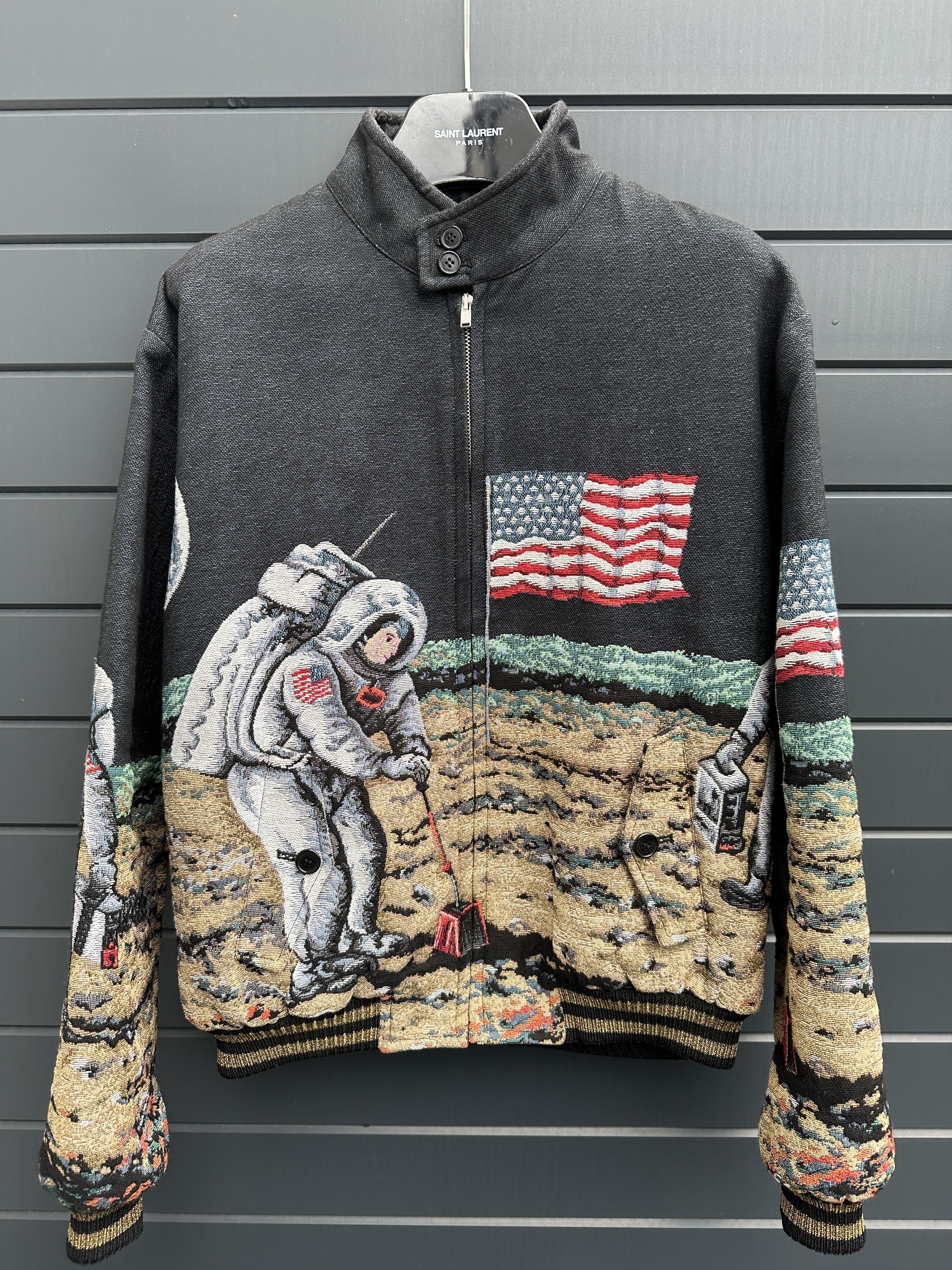 Pre-owned Hedi Slimane X Saint Laurent Paris Moon Landing Jacket In Black